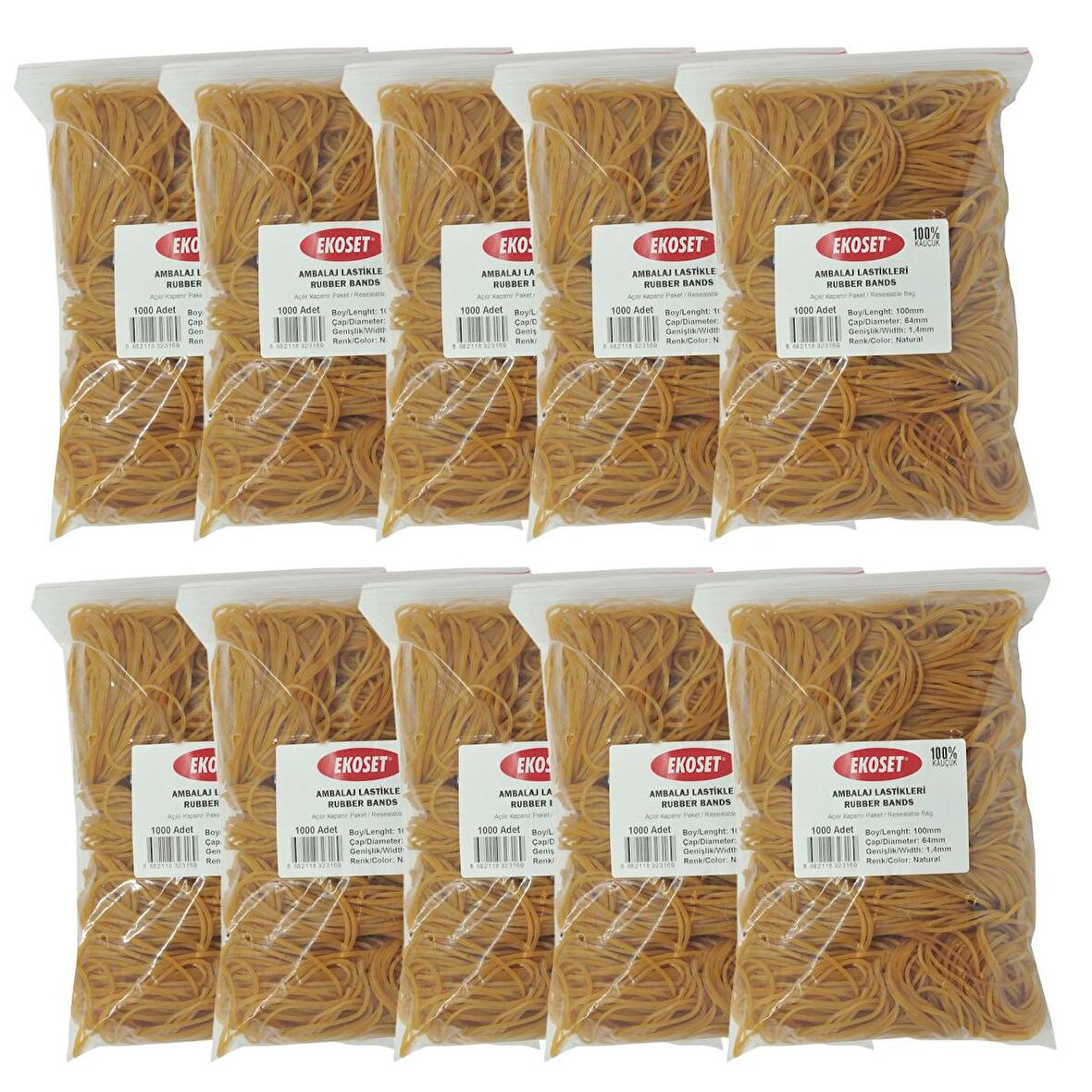 Ekoset 100mm Kauçuk Paket Ambalaj Lastiği 10.000 Adet