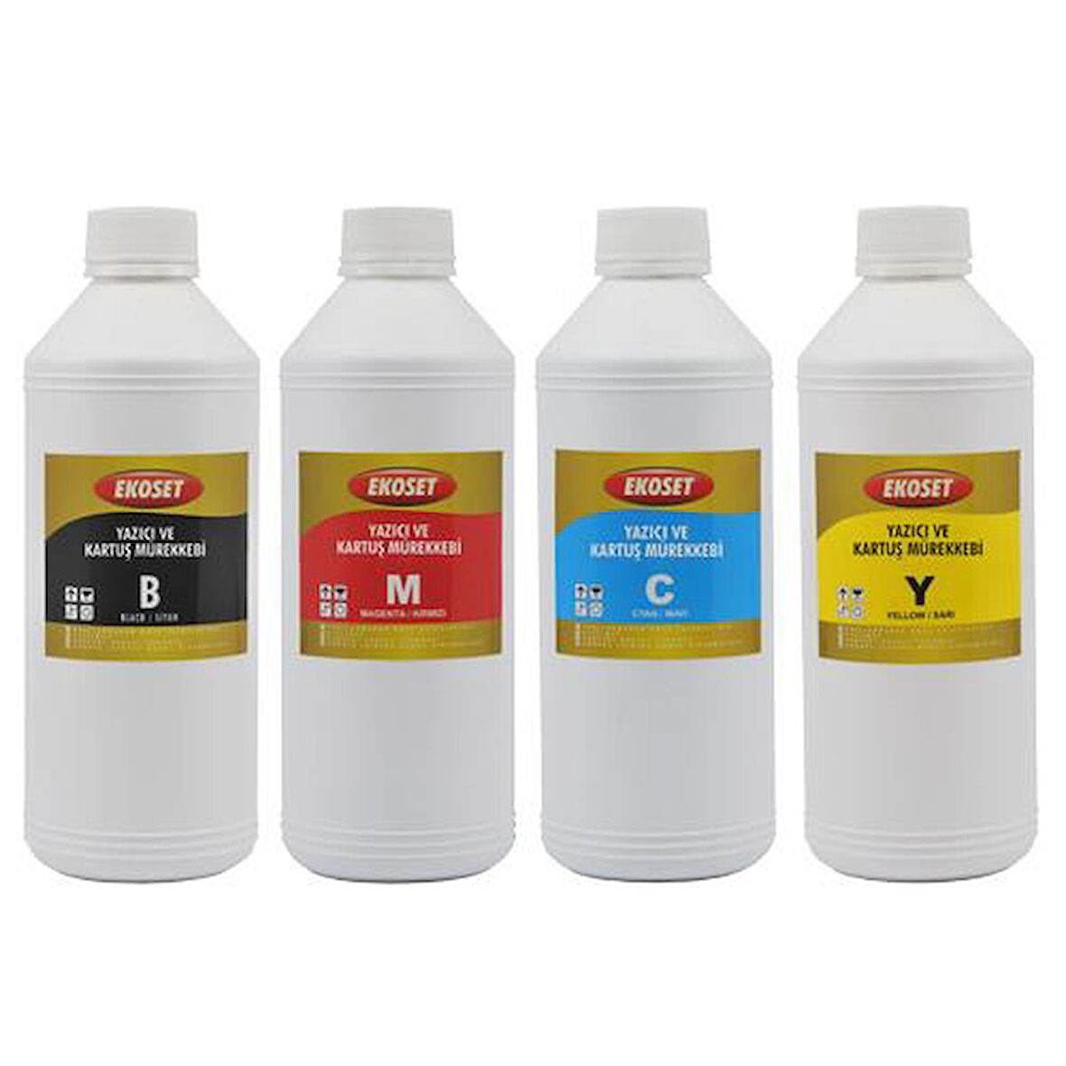 Ekoset Epson EcoTank L1210 L1250 L3210 L3211 Uyumlu 4 Renk Muadil Mürekkep 4x1Litre