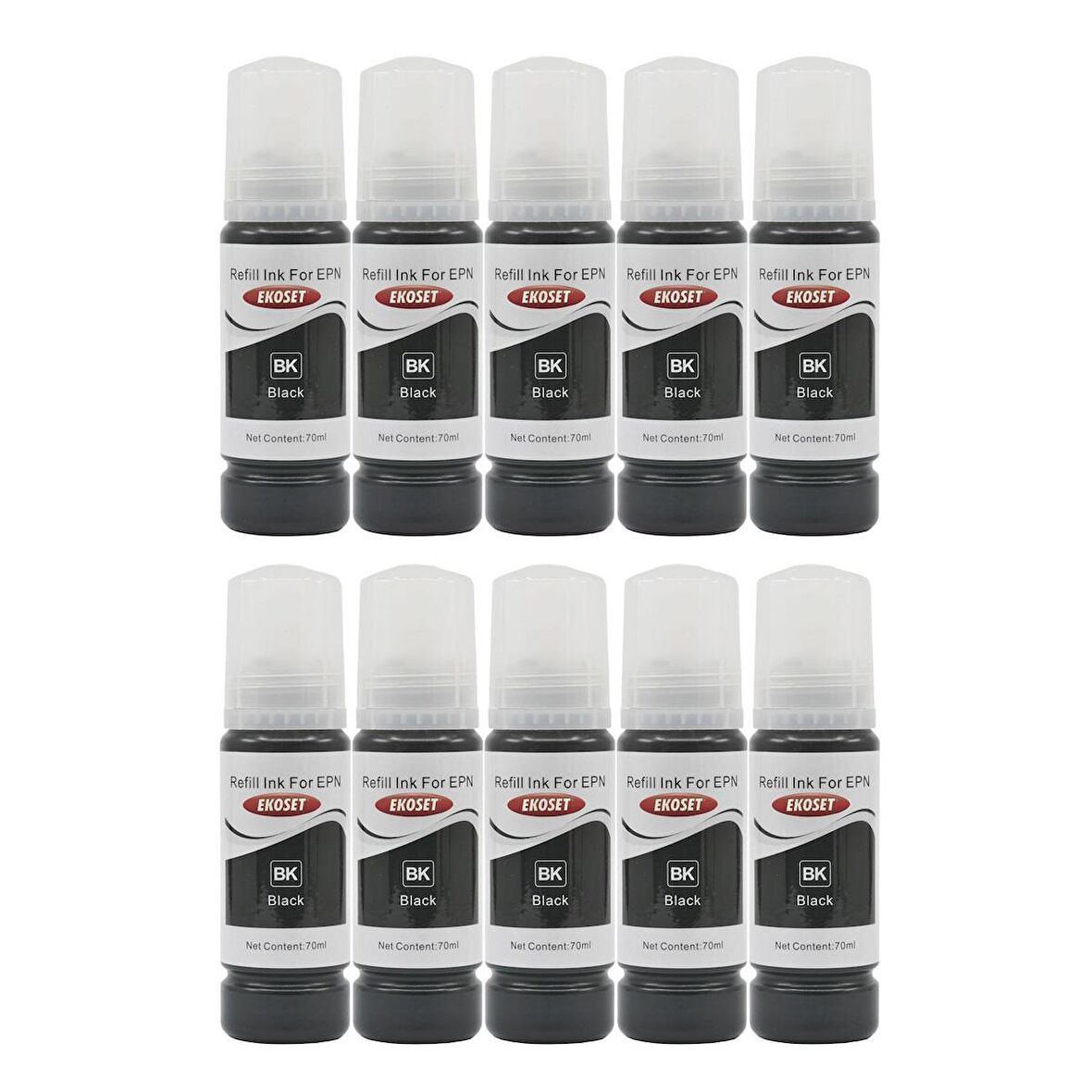 Ekoset Epson 103 L1210 L1250 L3210 L3211 Siyah Muadil Mürekkep 70ml 10 adet