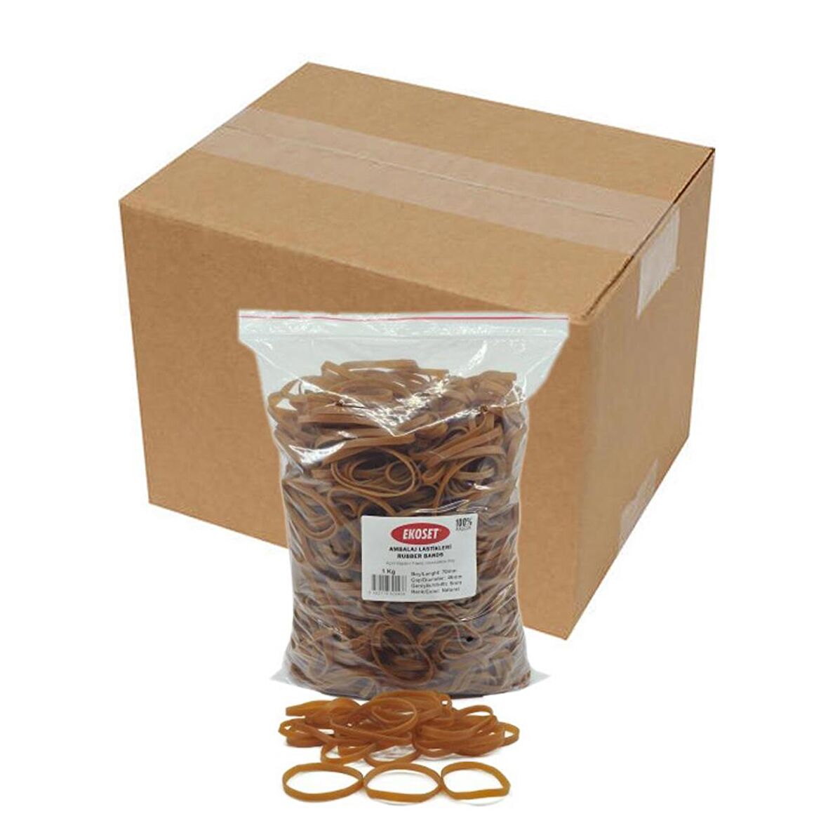 Ekoset 70x5 Geniş Kauçuk Paket Ambalaj Lastiği 12Kg Koli (70x5)