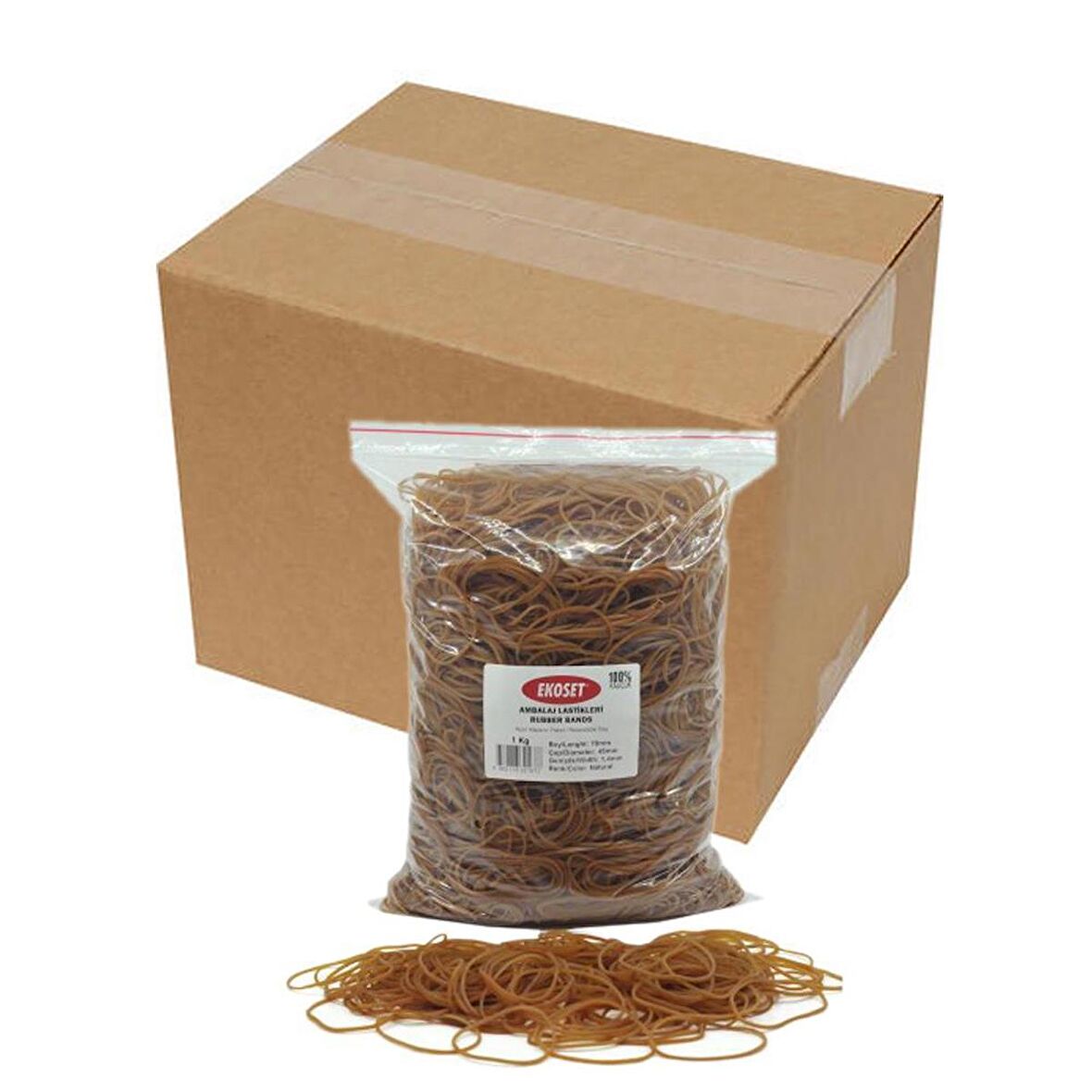 Ekoset 70mm Kauçuk Paket Ambalaj Lastiği 12Kg Koli