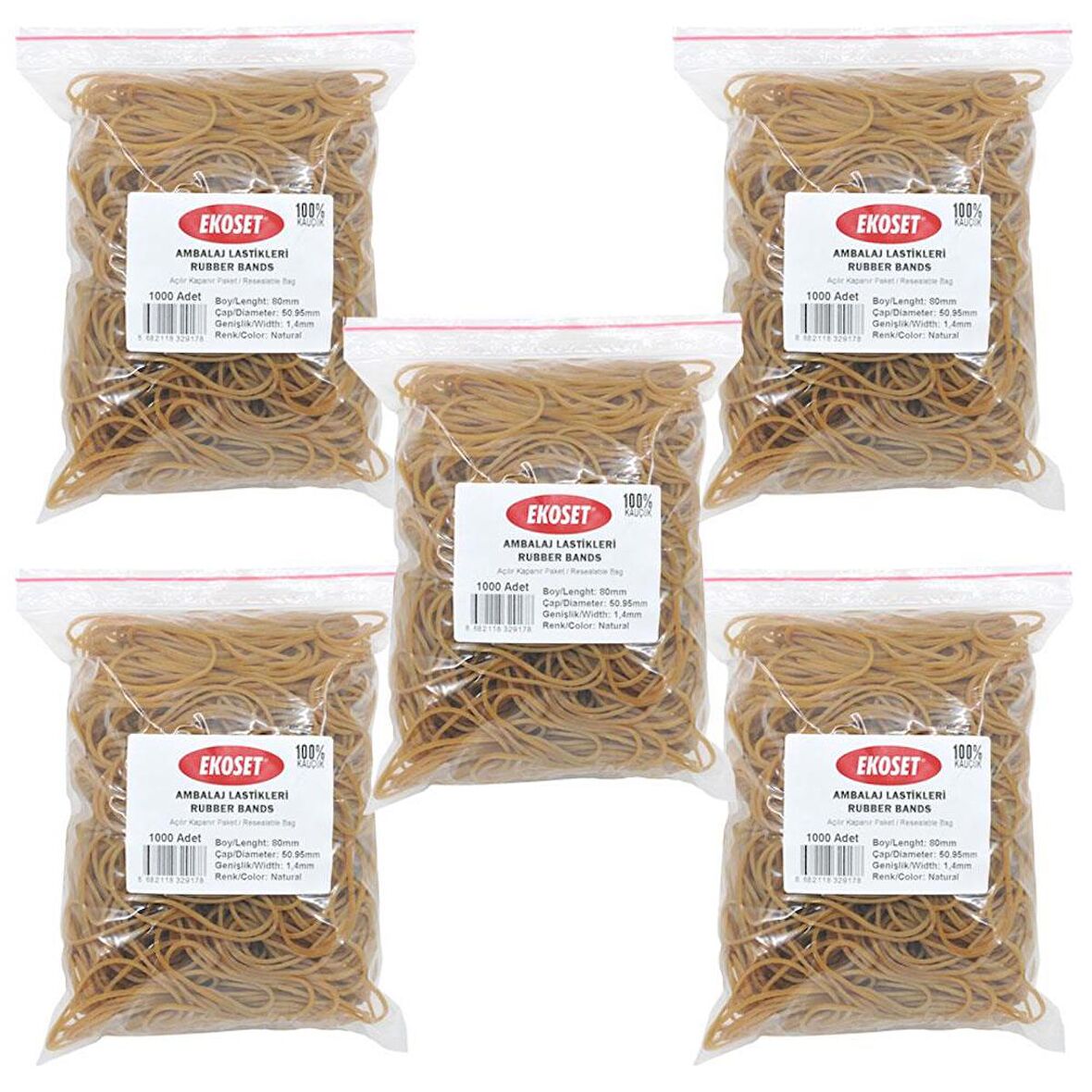 Ekoset 80mm Kauçuk Paket Ambalaj Lastiği 5.000 Adet