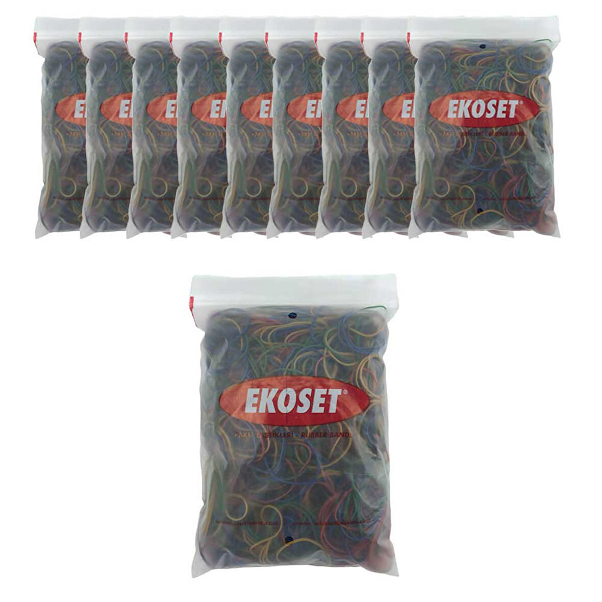 Renkli Para Lastiği Karışık 4 Renk 70mm 10.000 Adet