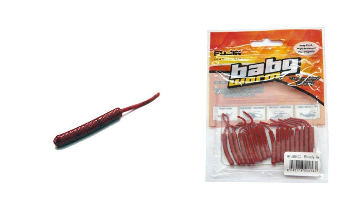 Fujin Baby Worm 5.2 cm Floating LRF Silikonu Bloody Red