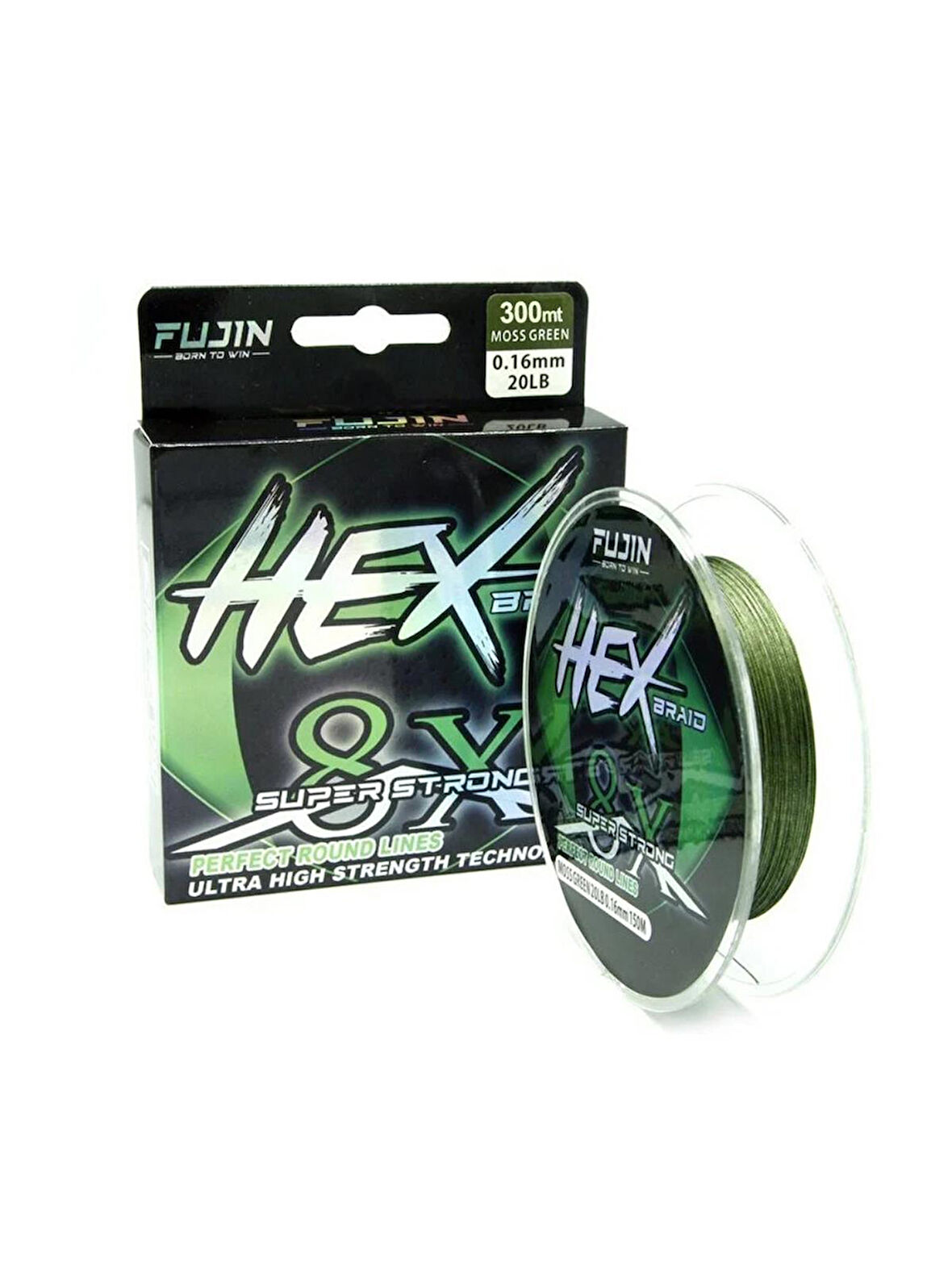 Fujin Hex Braid x8 Moss Green PE İp Olta Misinası 300 mt Moss Green-0,14 mm