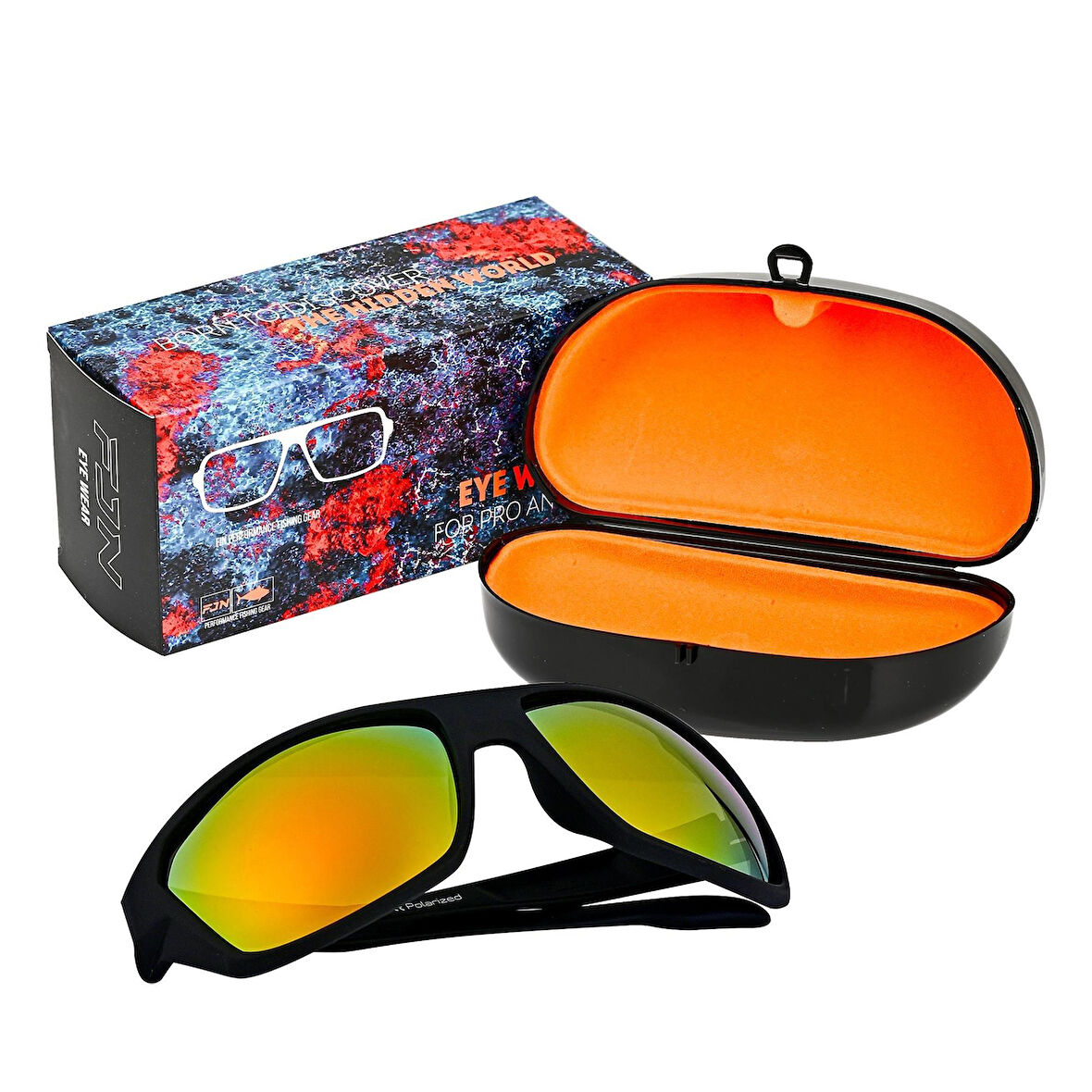 Fujin Pro Angler Polarize Güneş Gözlüğü-Orange Mat Black