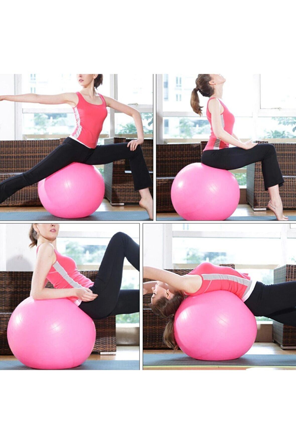 65 cm Pilates Topu Büyük Boy Kalın Yoga Egzersiz Topu Pompalı