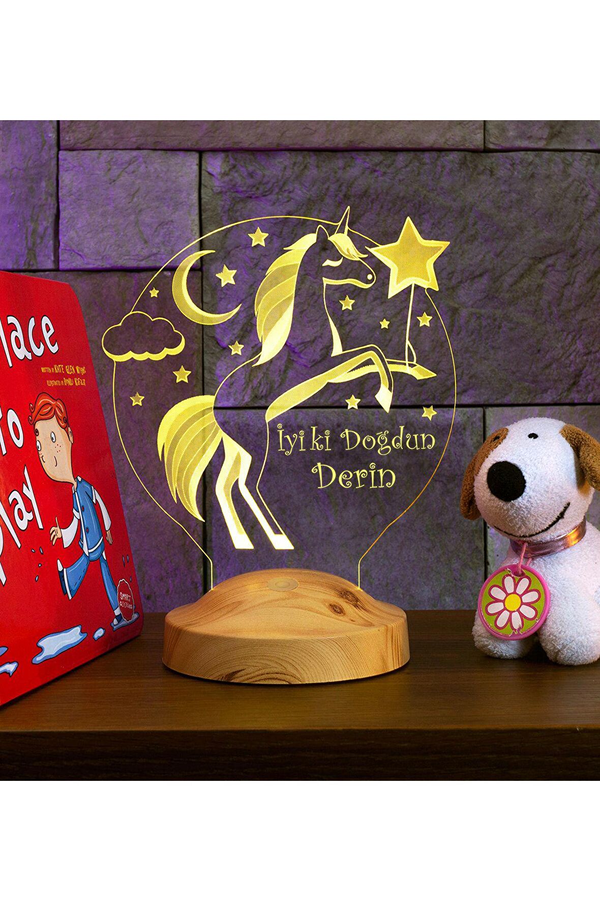 Unicorn Gece Lambası Tek Boynuzlu At Çocuk Odası Hediyesi Led Lamba, Unicorn Doğum Günü Hediyesi