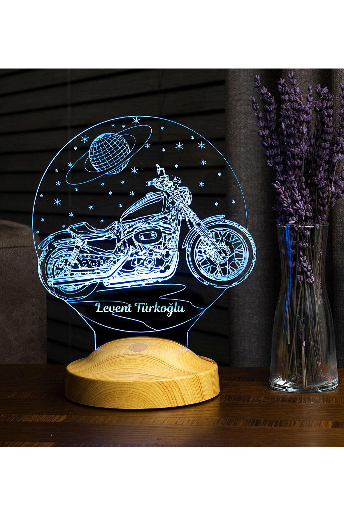 Motosiklet Chopper, Motor Cruiser, Klasik Motosiklet Figürlü Hediye 3d Led Lamba