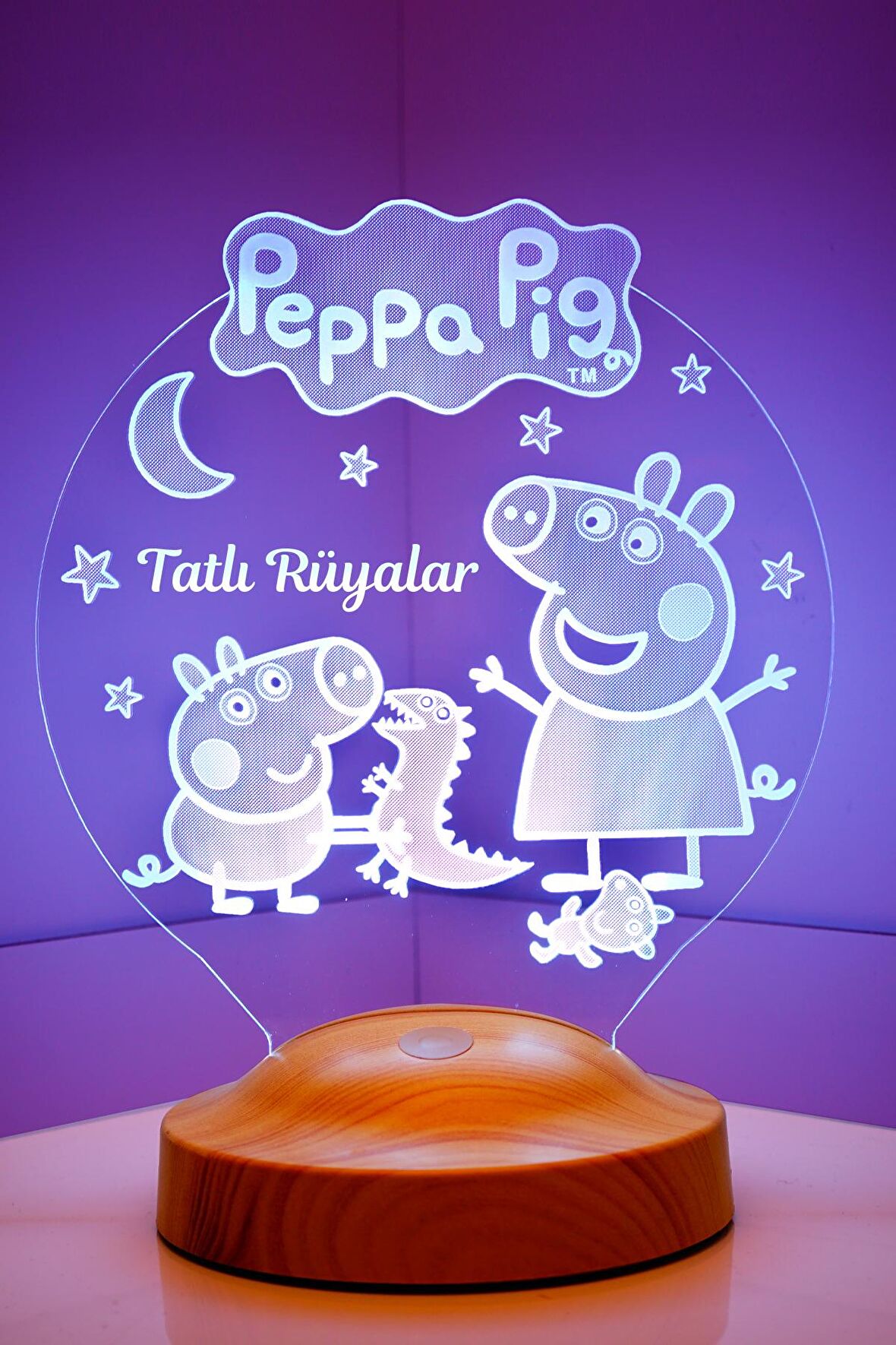 Sevgilambası 3D Peppa Pig Hediyesi Tatlı Rüyalar 3 boyutlu Led Lamba