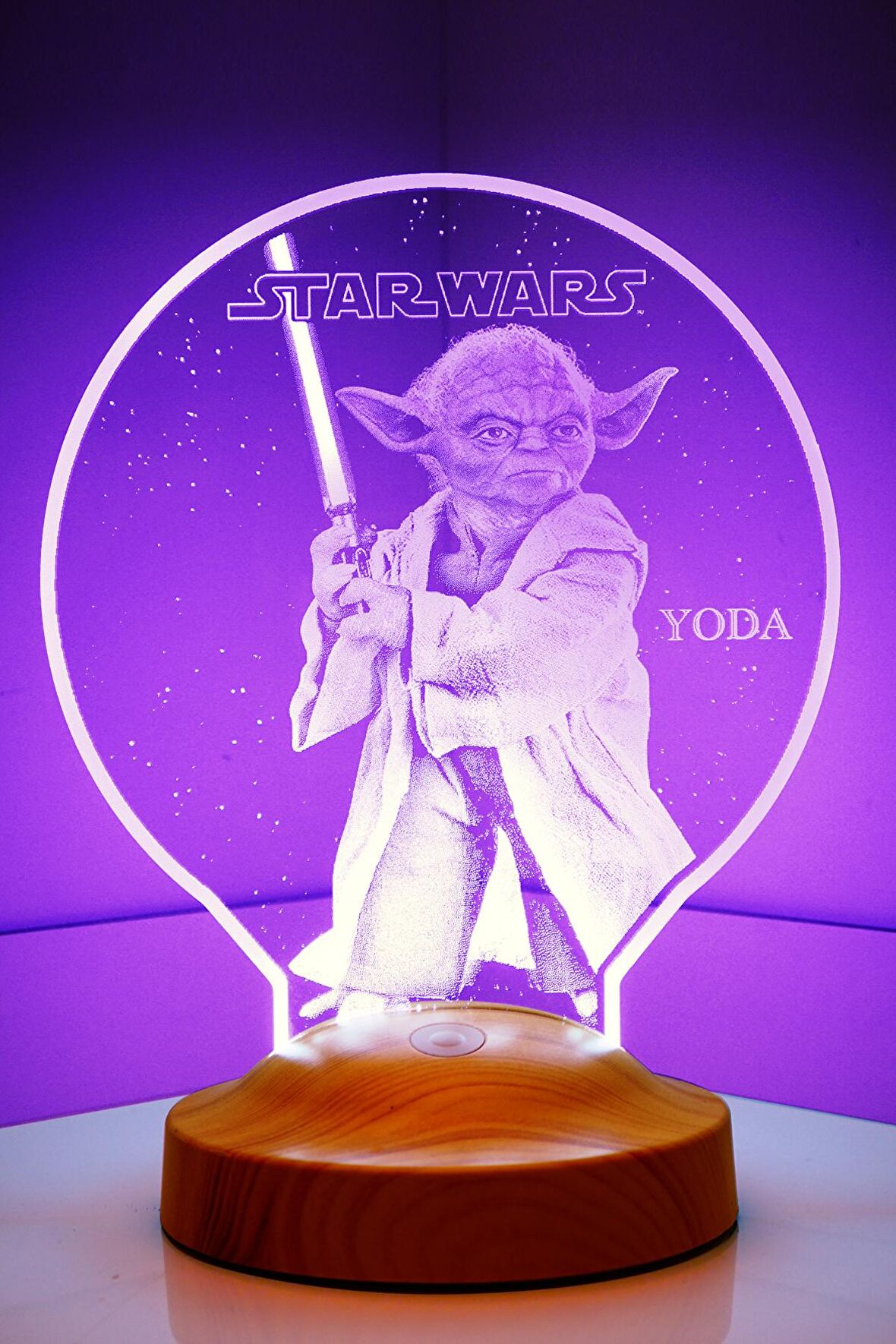 Sevgilambası 3D Star Wars Hediyesi Yoda 3 boyutlu Led Lamba