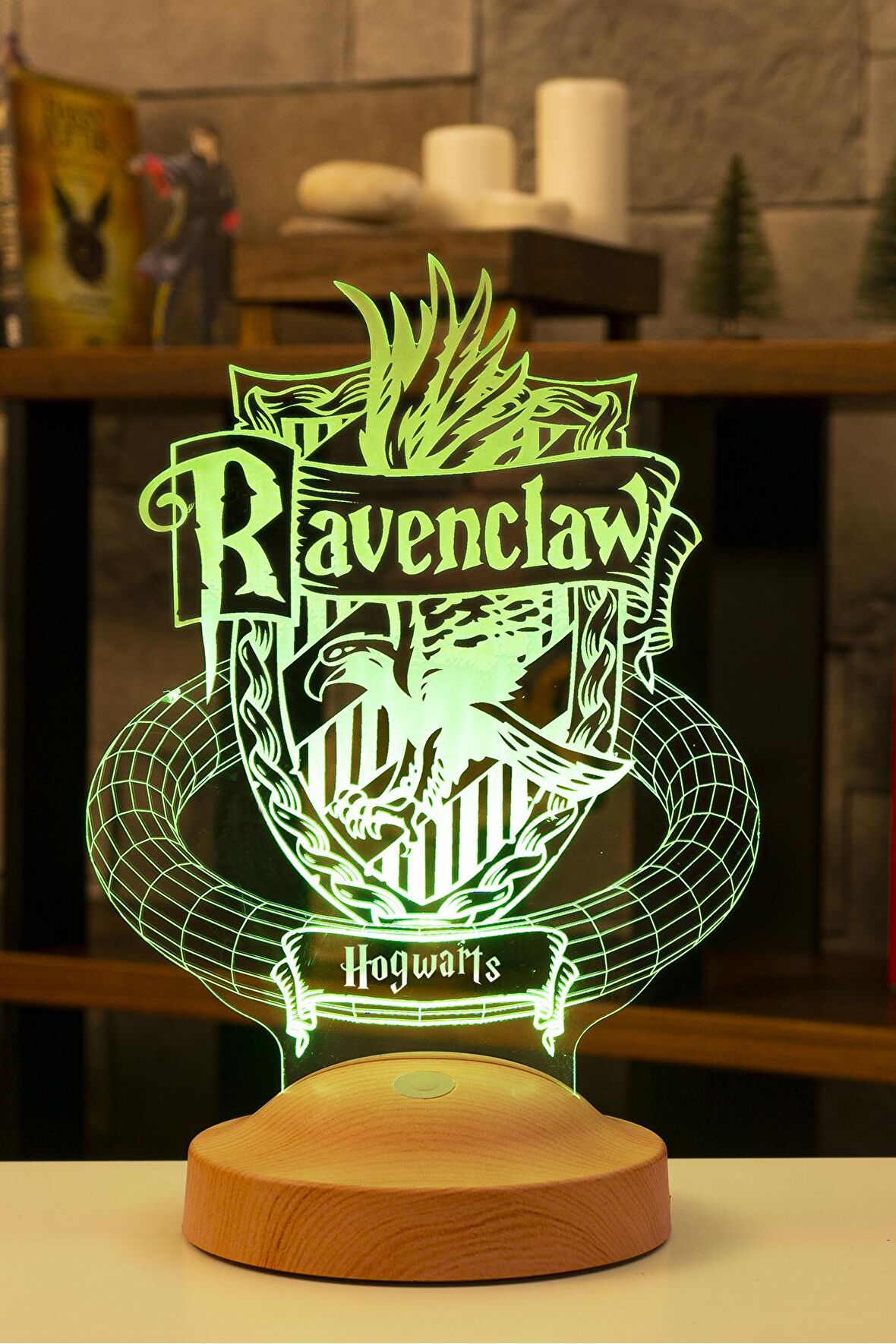 Sevgilambası 3D Harry Potter Hediyesi Hogwarts Ravenclaw Binası Led Lamba