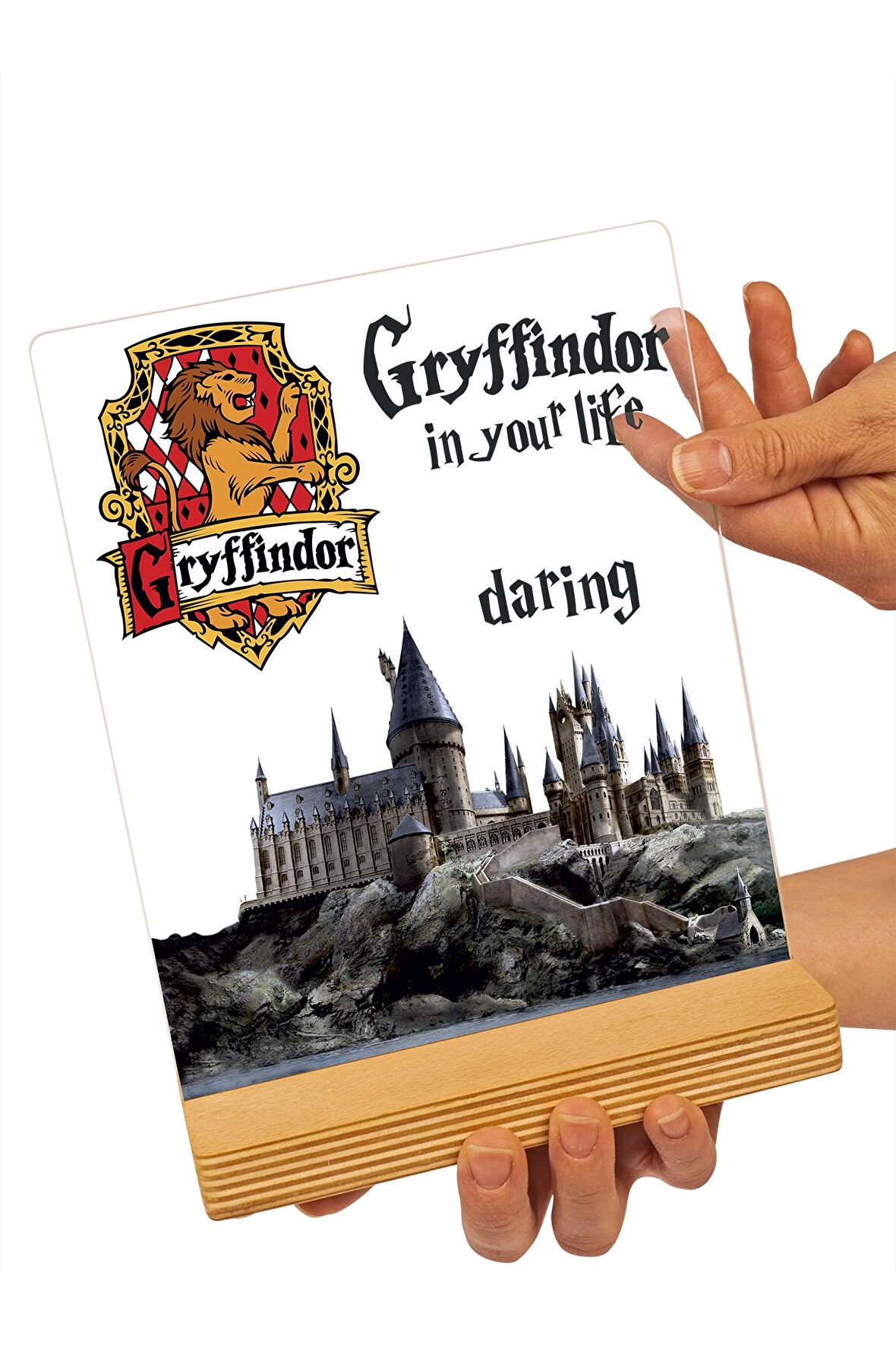 Sevgilambası Harry Potter Hediyesi Hogwarts Gryffindor Binası Şeffaf Çerçeve