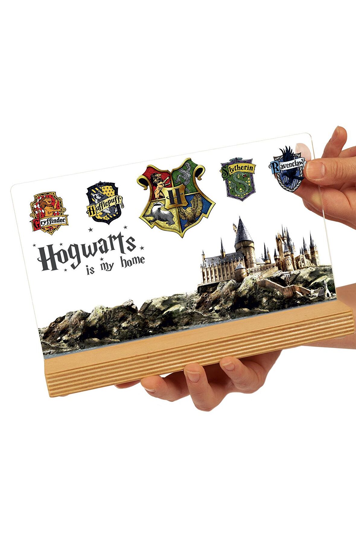 Sevgilambası Harry Potter Hediyesi Hogwarts Binaları Hediye Paketli Şeffaf Çerçeve