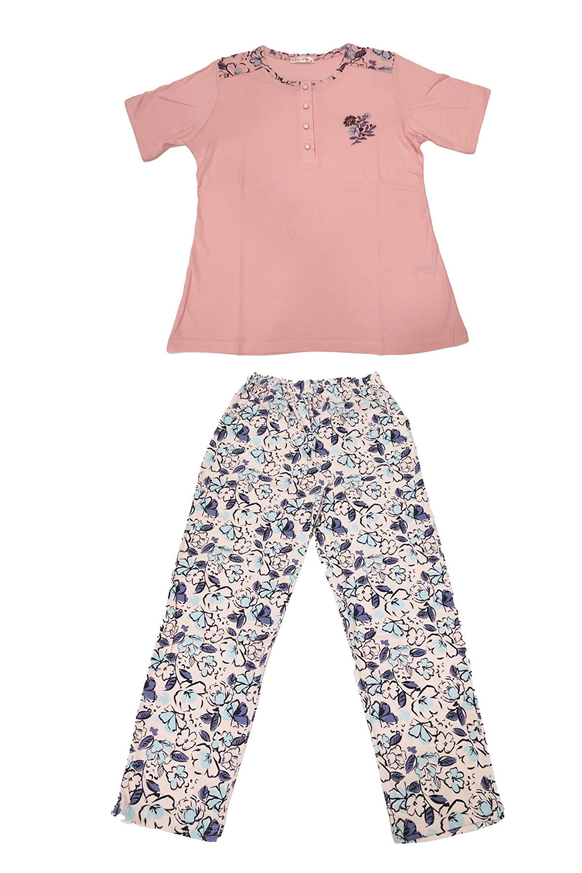Over Sleep 121K Kadın Yazlık  Kısa Kol Pijama Takım