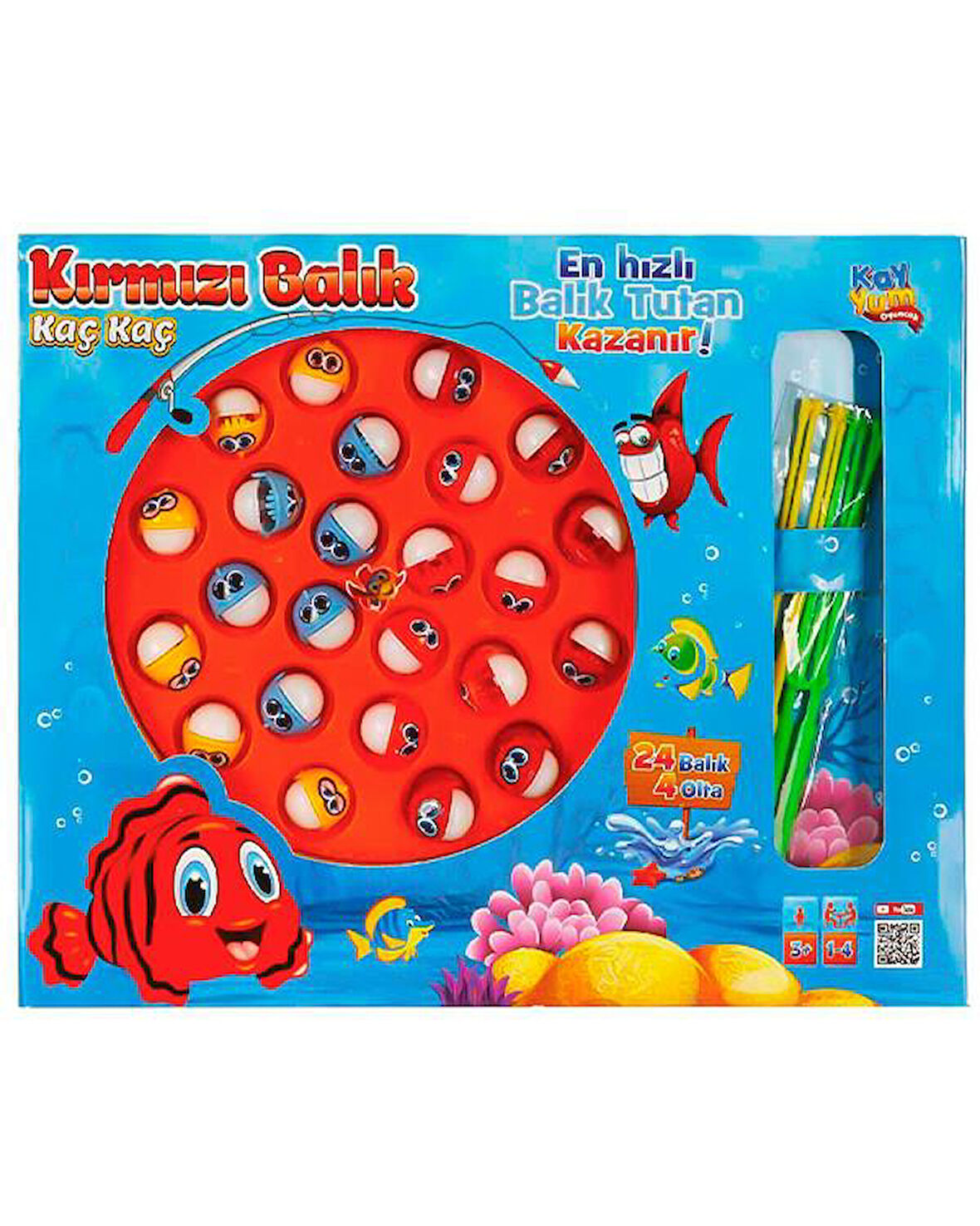 Kayyum Oyuncak Kırmızı Balık Kaç Kaç Balık Tutma Oyun Seti 4010