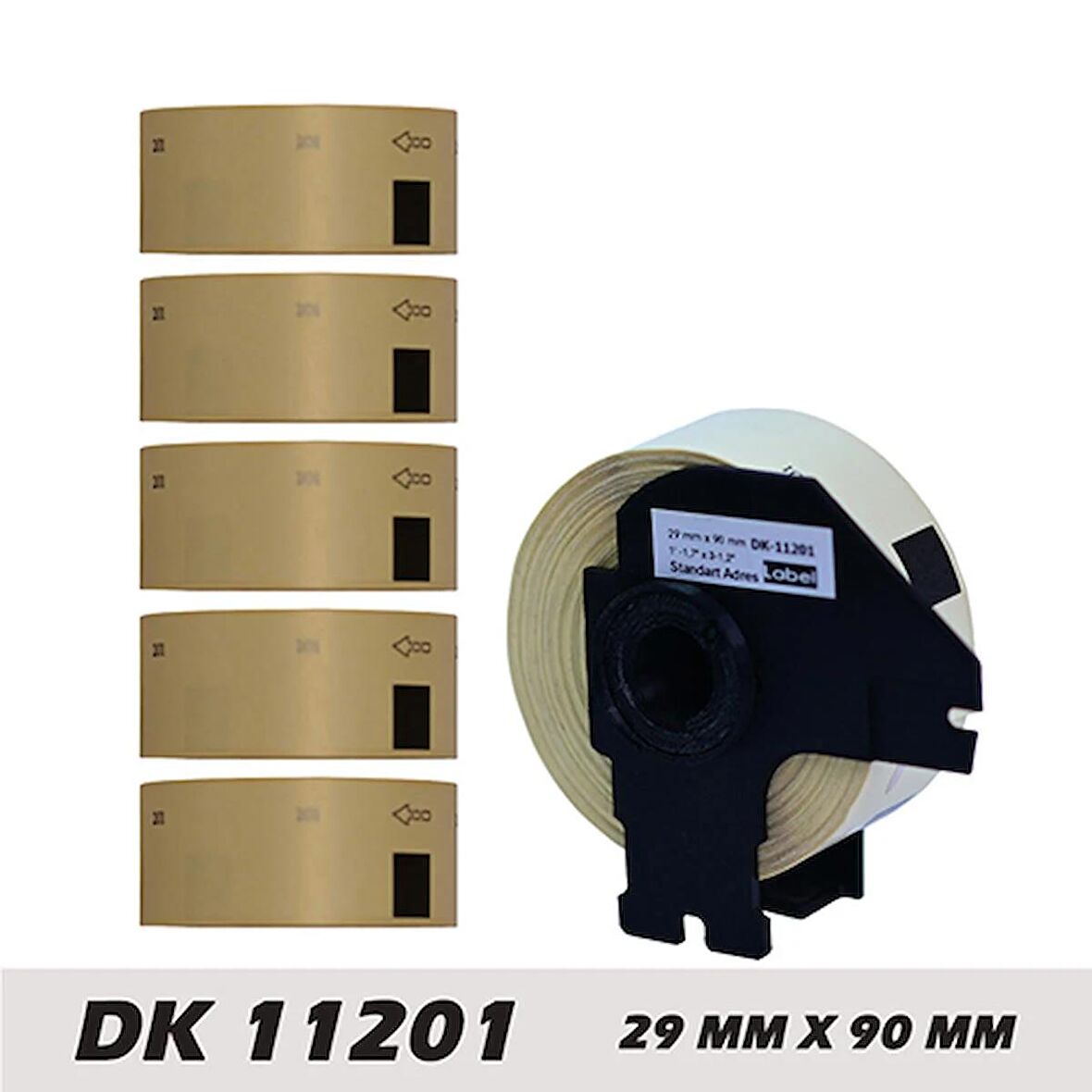 EcotagPlus Brother DK 11201 Etiket 29 mm x 90 mm - 6 X 400 Adet - 11201 + Tutucu