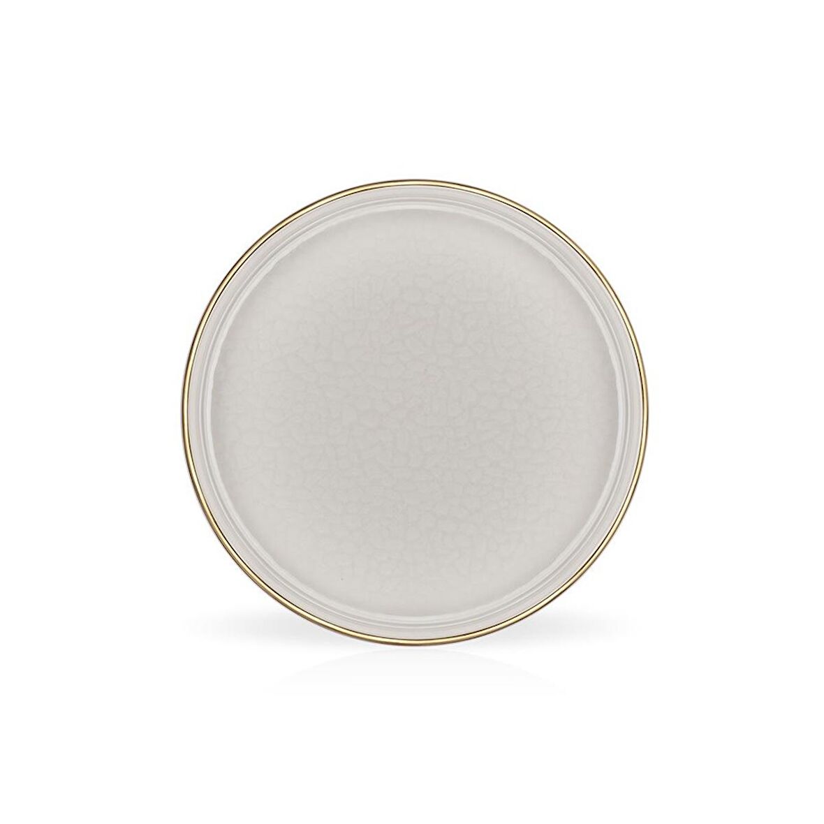 Glore Krem Altın Yaldızlı Seramik Tatlı Tabağı Takımı