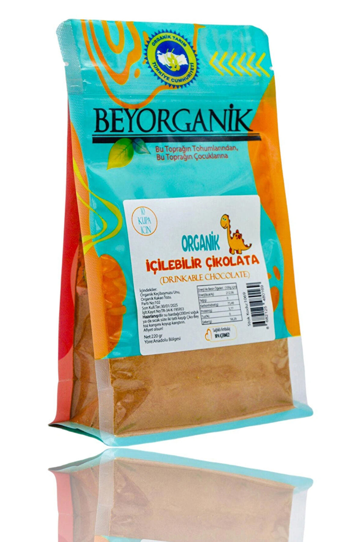 Organik İçilebilir Çikolata 220gr (PESTİSİT ANALİZLİ) (10 KUPA IÇİN)