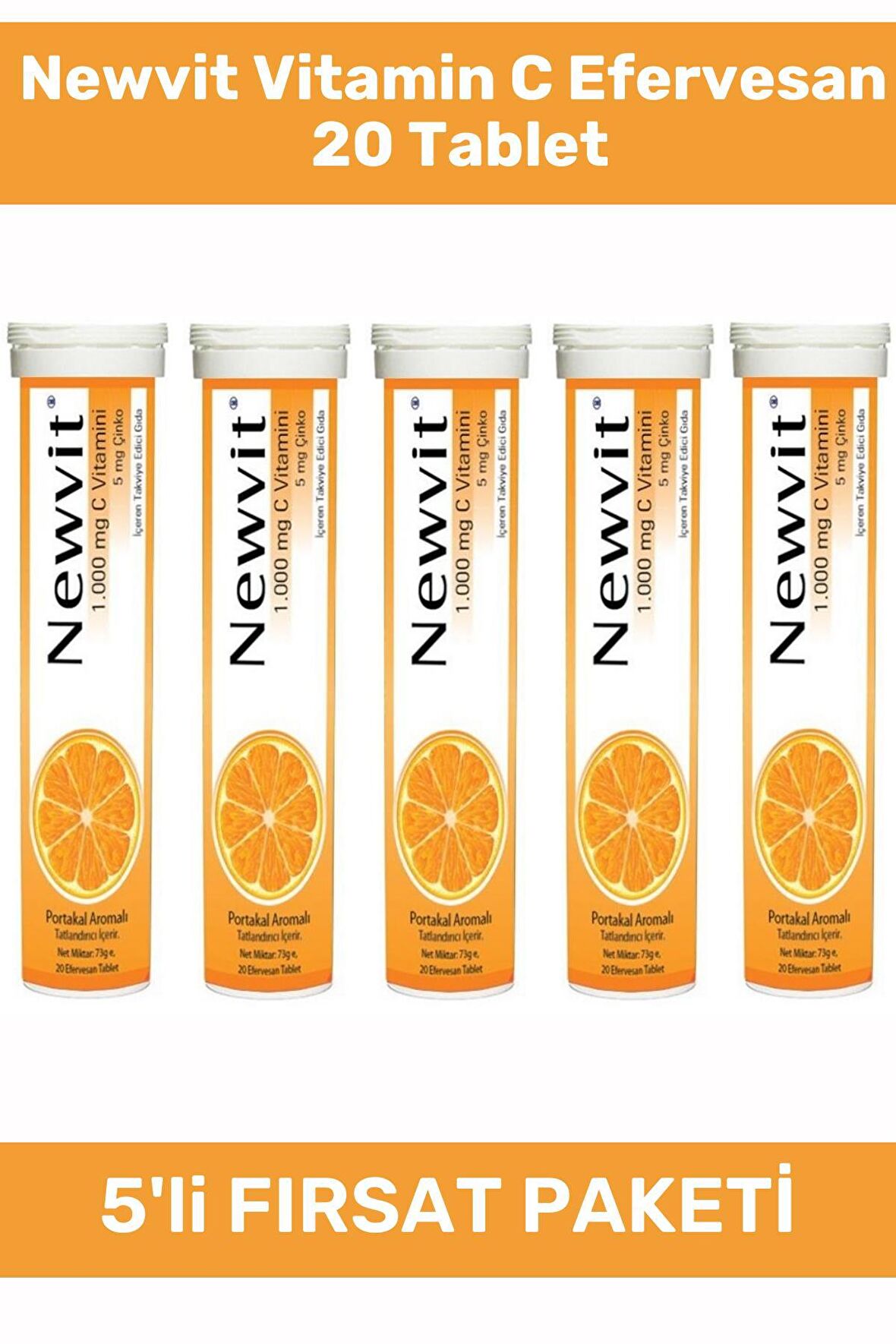 Newvit Vitamin C Efervesan 20 Tablet - 5 Adet