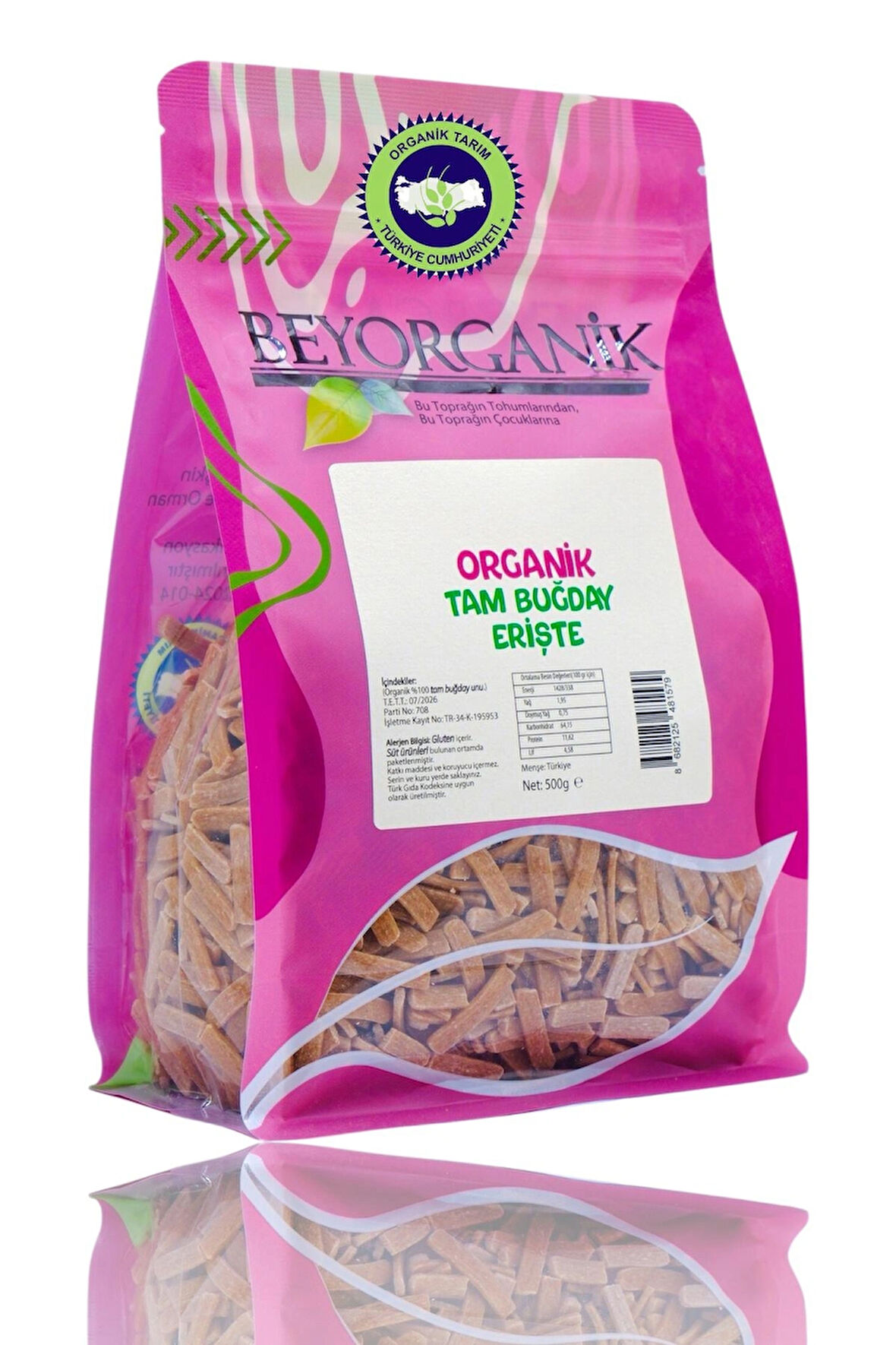 Organik Tam Buğday Erişte 500gr