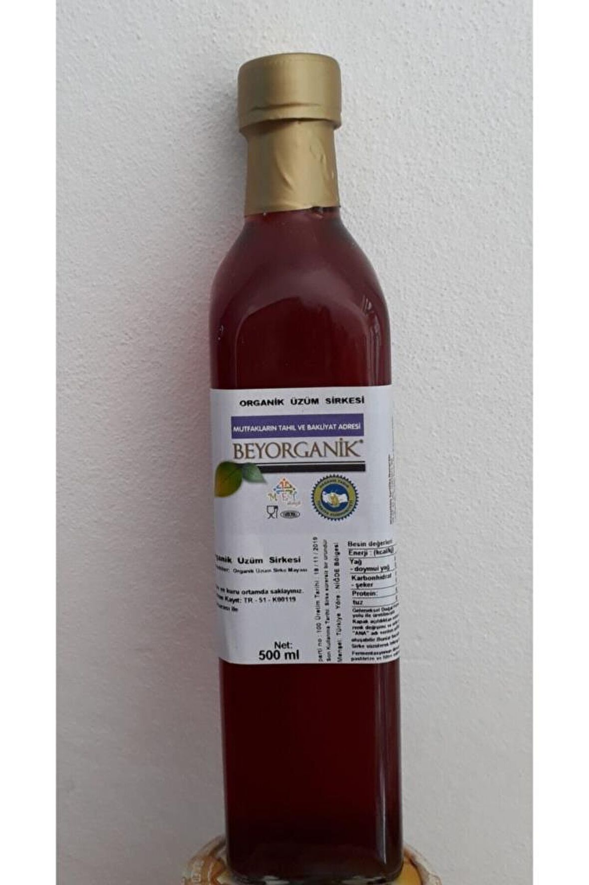 Beyorganik Organik Üzüm Sirkesi 500 ml