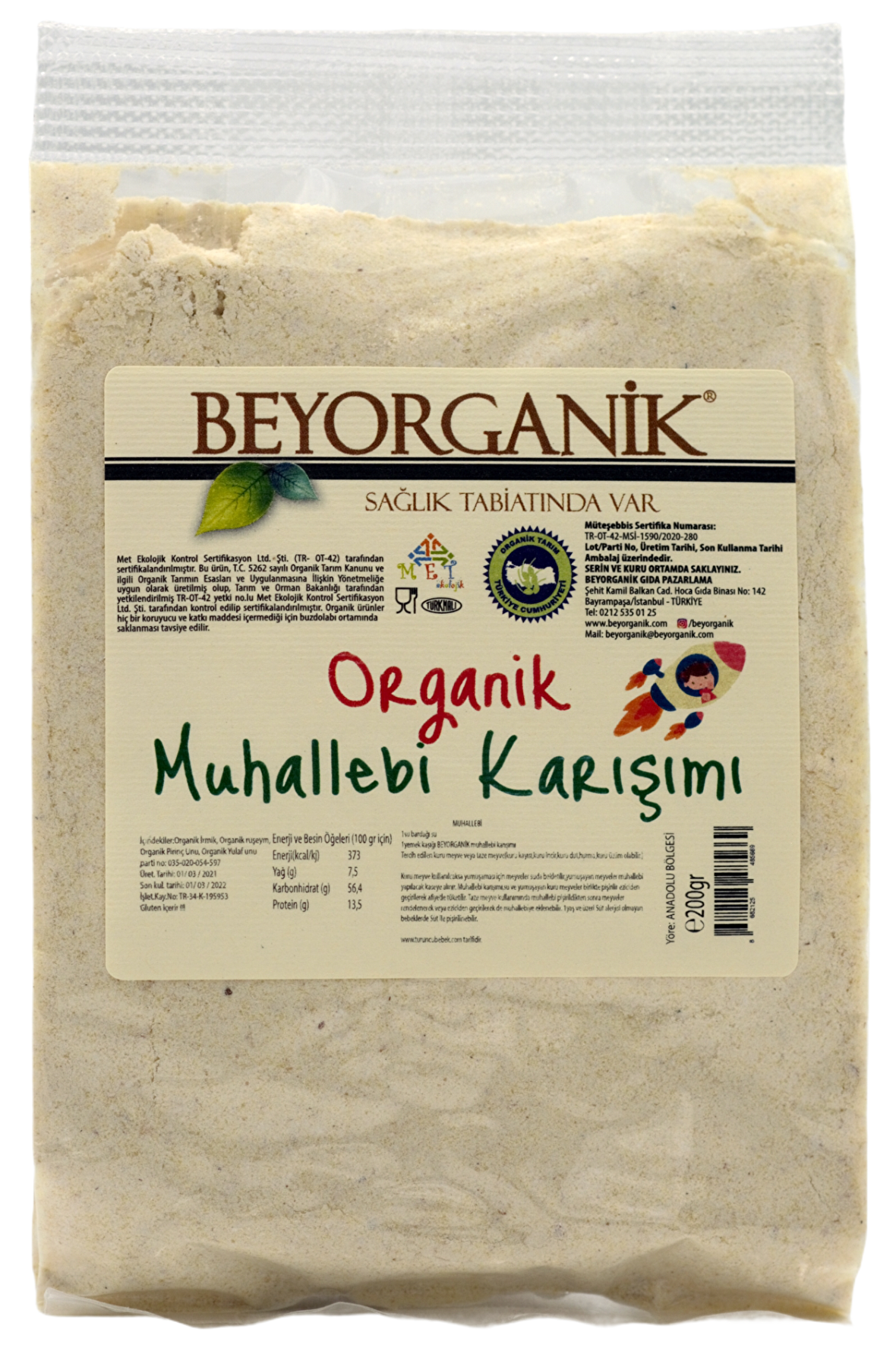 BEYORGANİK Bebek Muhallebisi 200gr