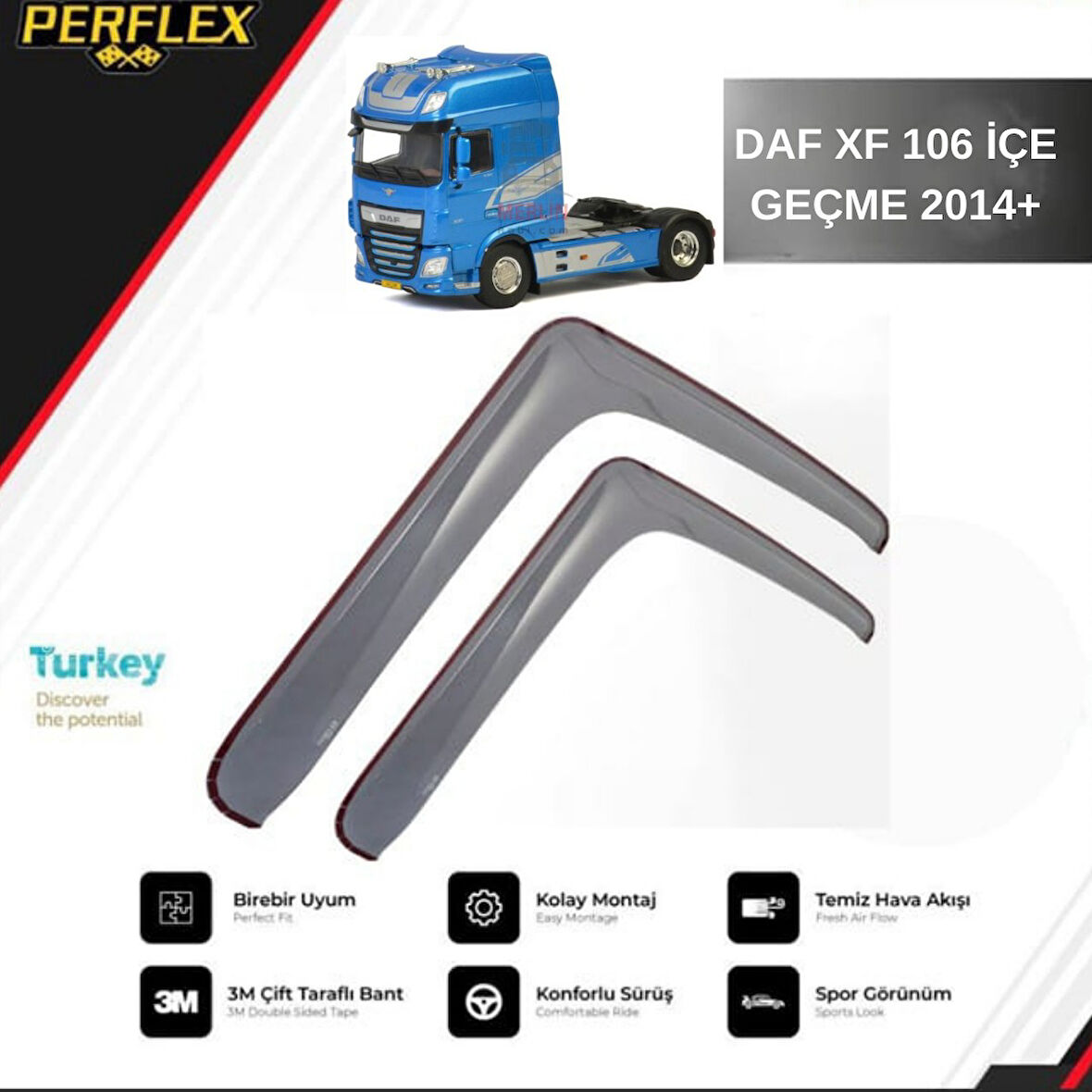 CAM RÜZGARLIĞI V1 DÜZ DAF XF 106 İÇE GEÇME 2014+