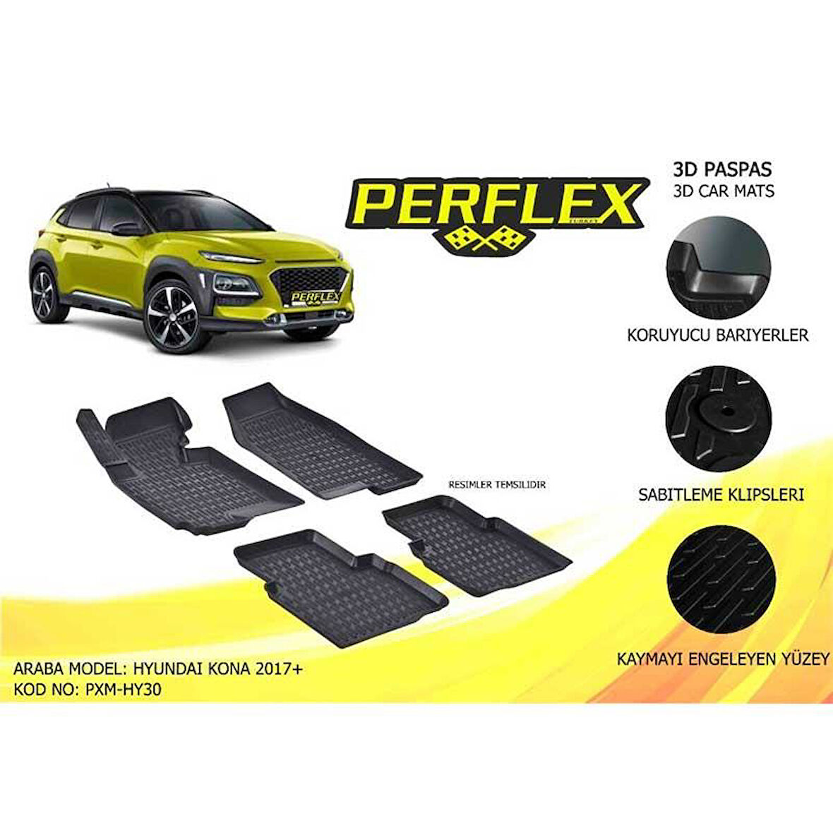 Perflex Paspas 3D Havuzlu Kona 2017+