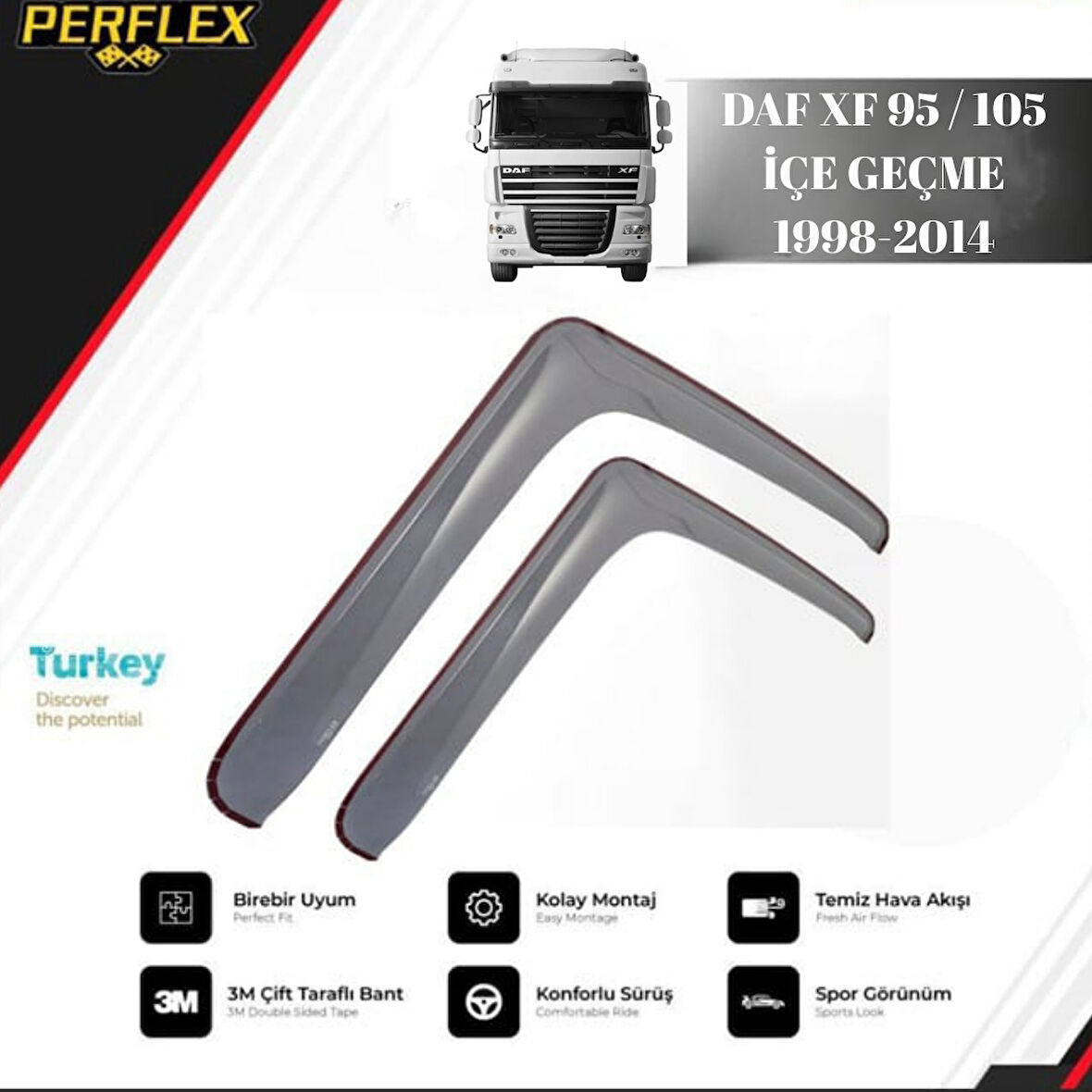 CAM RÜZGARLIĞI V1 DÜZ DAF XF 95 / 105 İÇE GEÇME 1998-2014