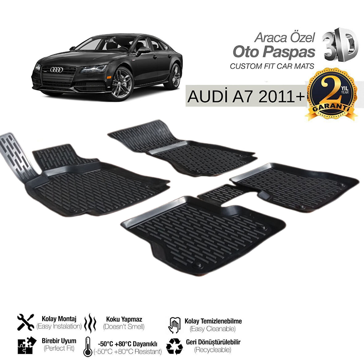 3D PASPAS SİYAH AUDI A7 2010--2017
