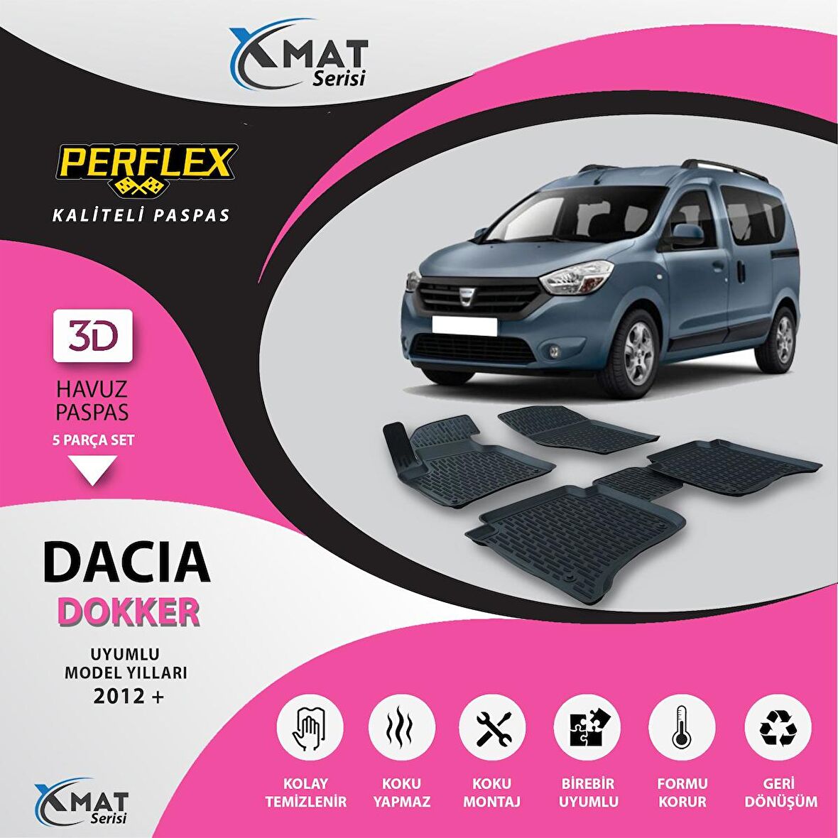 Perflex Paspas 3D Havuzlu X-Mat Dokker 2012+