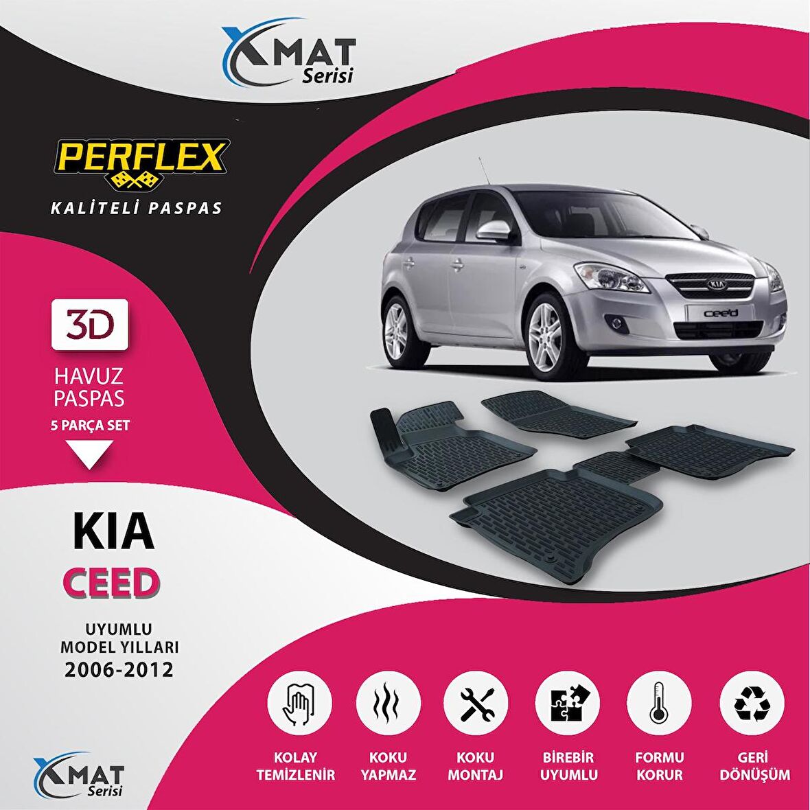 Perflex Paspas 3D Havuzlu X-Mat Ceed 2006-2012