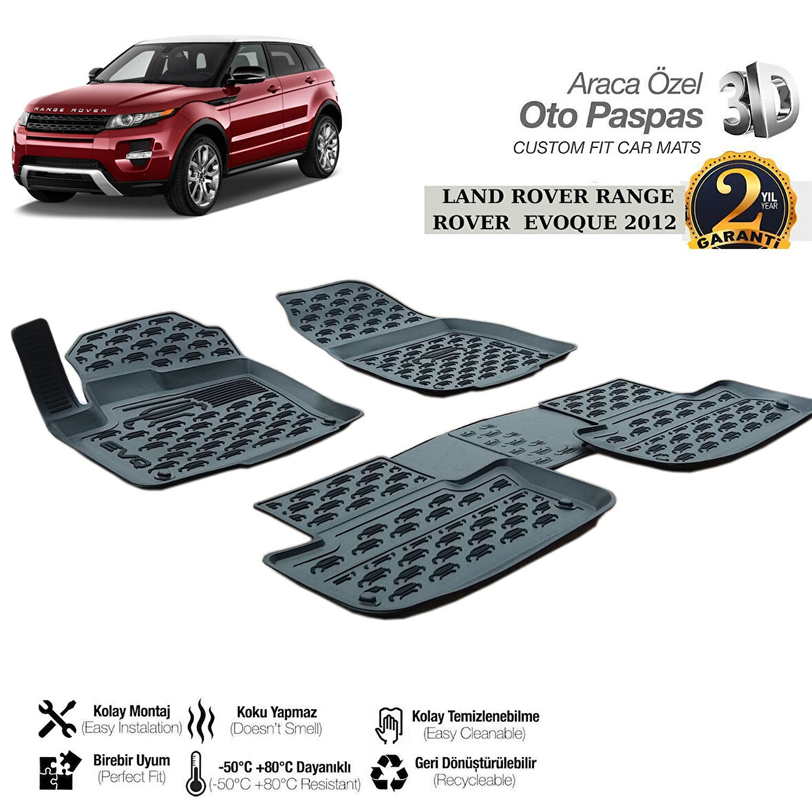 3D PASPAS SİYAH LAND ROVER RANGE ROVER EVOQUE 2012