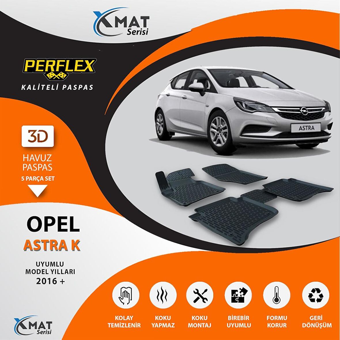 Perflex Paspas 3D Havuzlu X-Mat Astra K 2016+