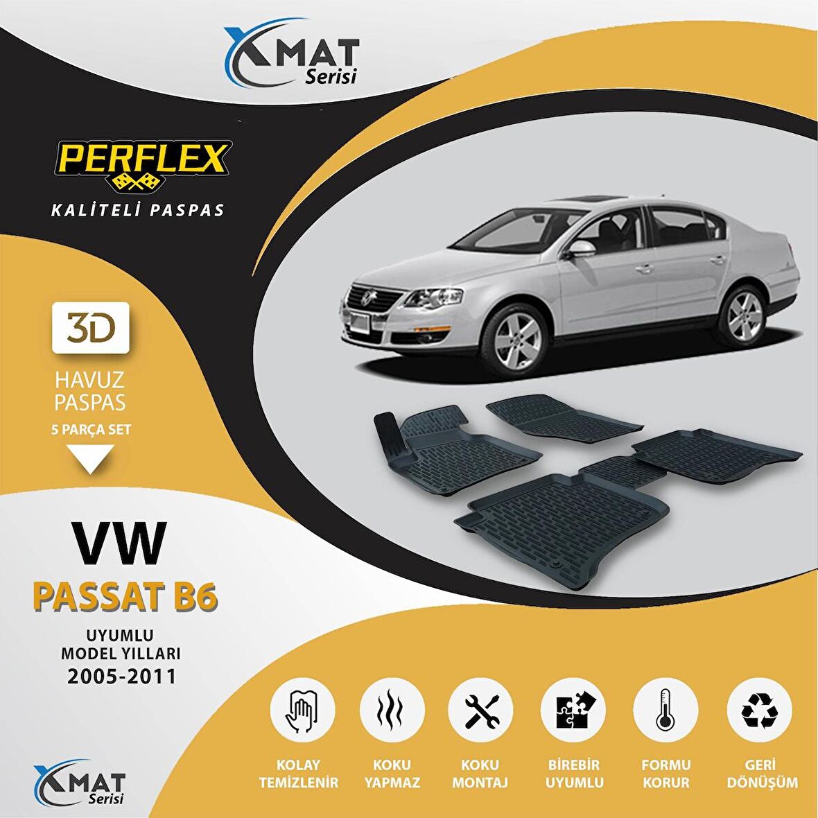 Perflex Paspas 3D Havuzlu X-Mat Passat B8 2015+