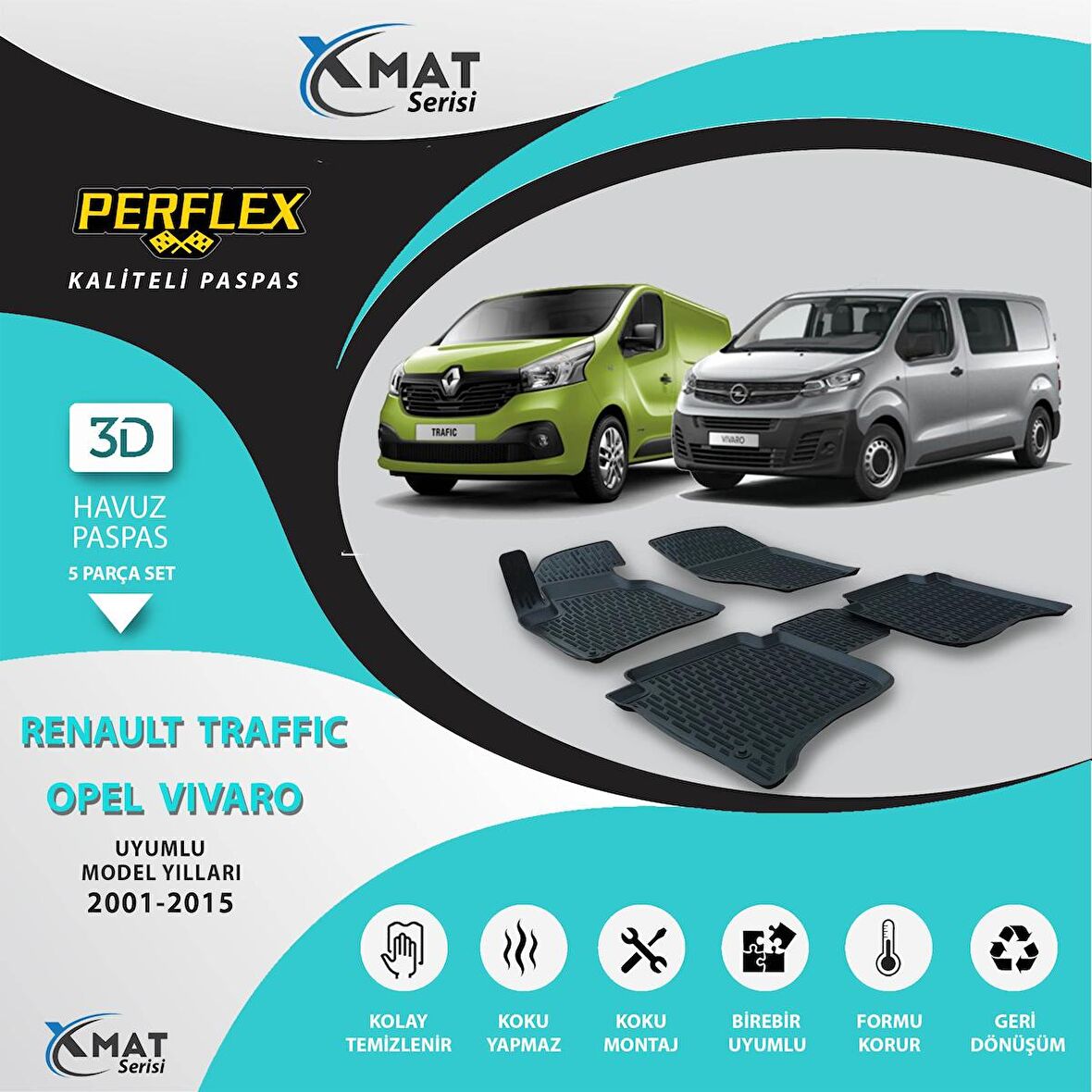 Perflex Paspas Kaucuk Flexair Traffic-Vivaro 2001-2015
