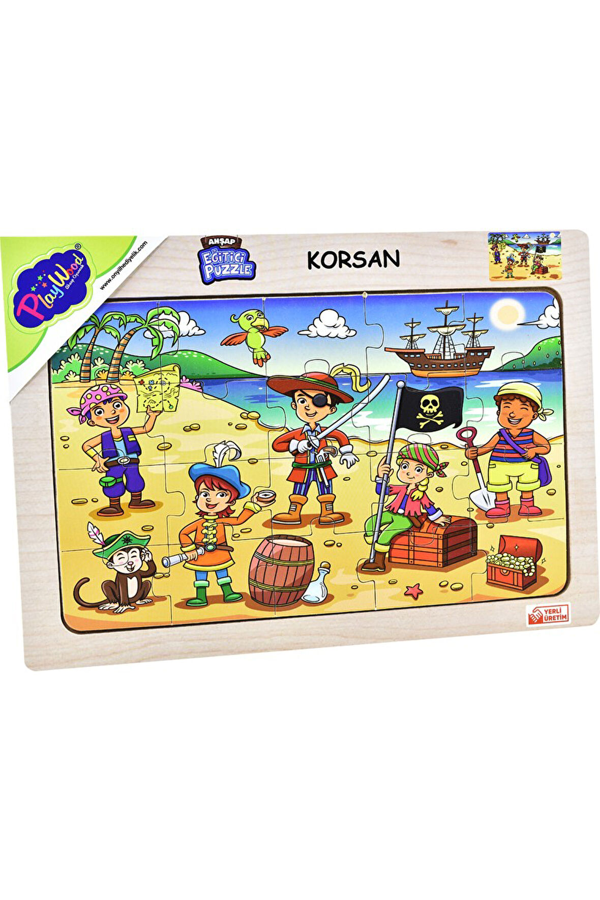 Playwood  Ahşap Eğitici Puzzle / Korsan