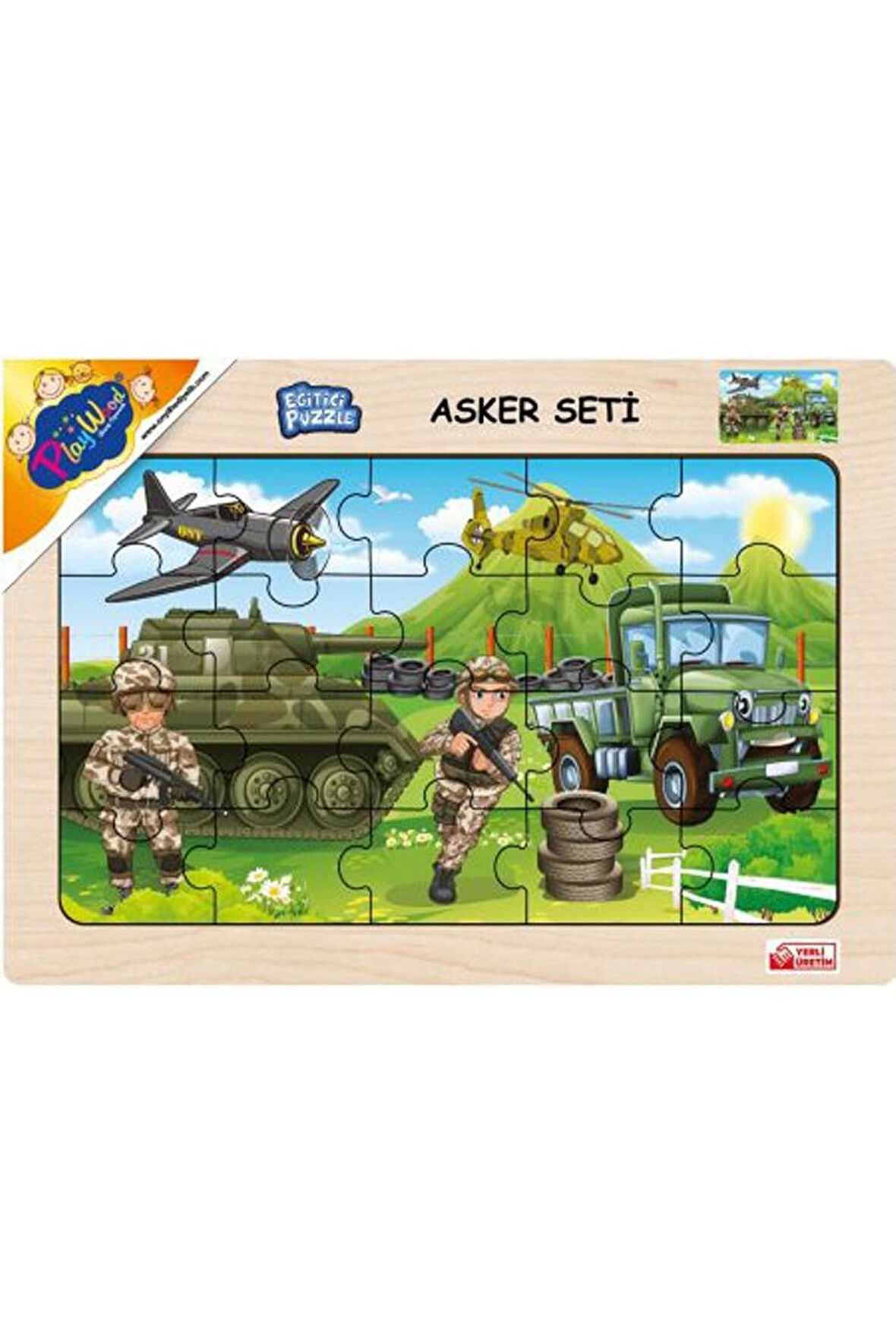 Playwood  Ahşap Eğitici Puzzle Asker Seti ONY-240