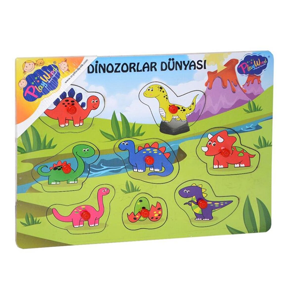 Ahşap Tutmalı Puzzle Dinozorlar Dünyası