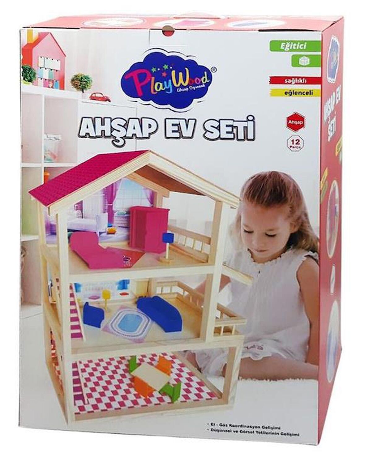 Oyuncak Ahşap Ev Seti Ony-398