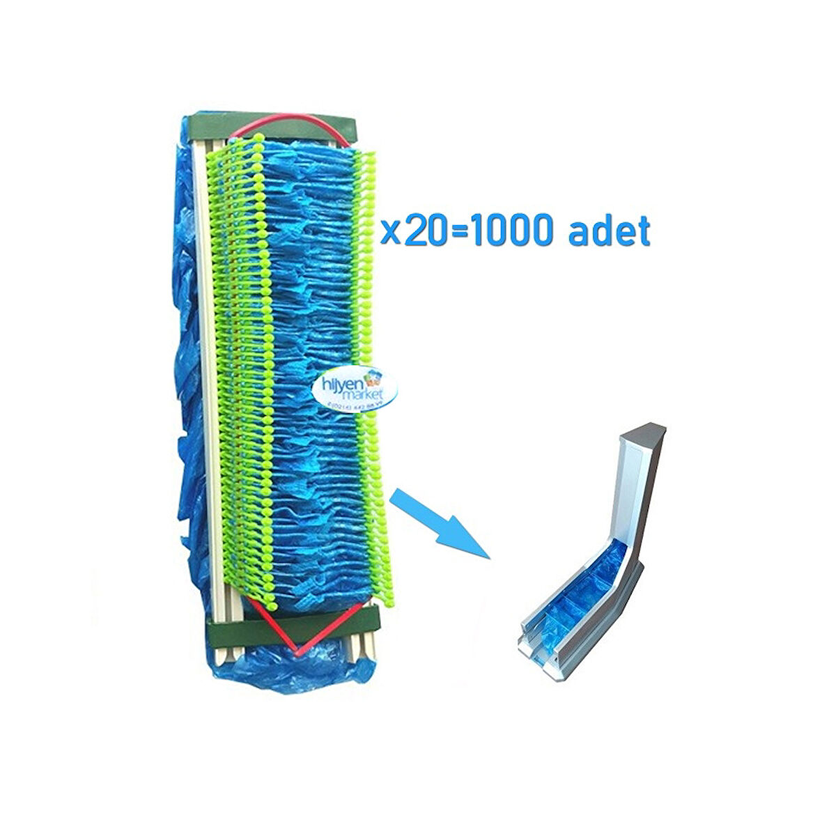 1000 Adet Topuktan Çekmeli Galoşmatik Galoşu L Tipi 900406g