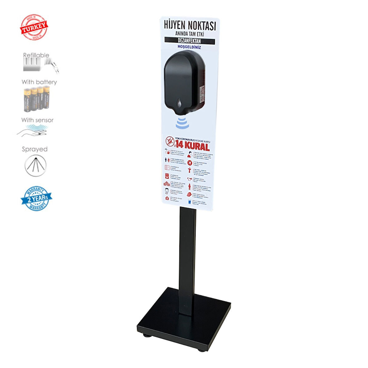 Okinox Sensörlü El Dezenfektanı Hijyen Noktası Doldurulabilir Pilli Sprey