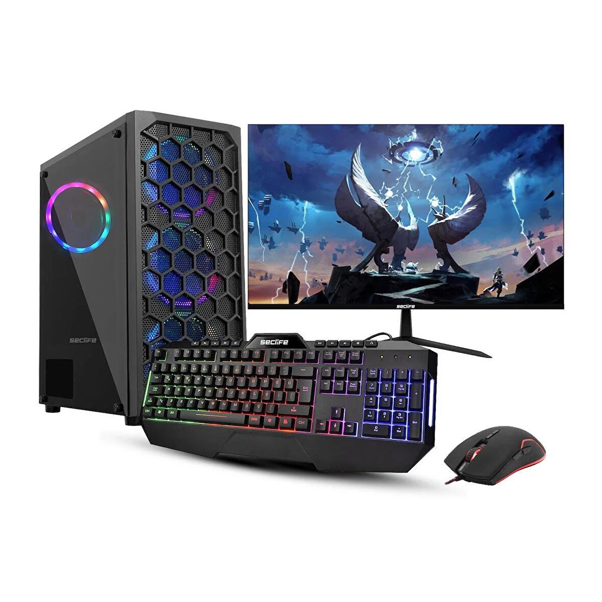 Seclife PHANTOM GM-709 İ5-4570 16GB 512GB SSD 4GB X550 Dos+24" Oyuncu  Bilgisayarı
