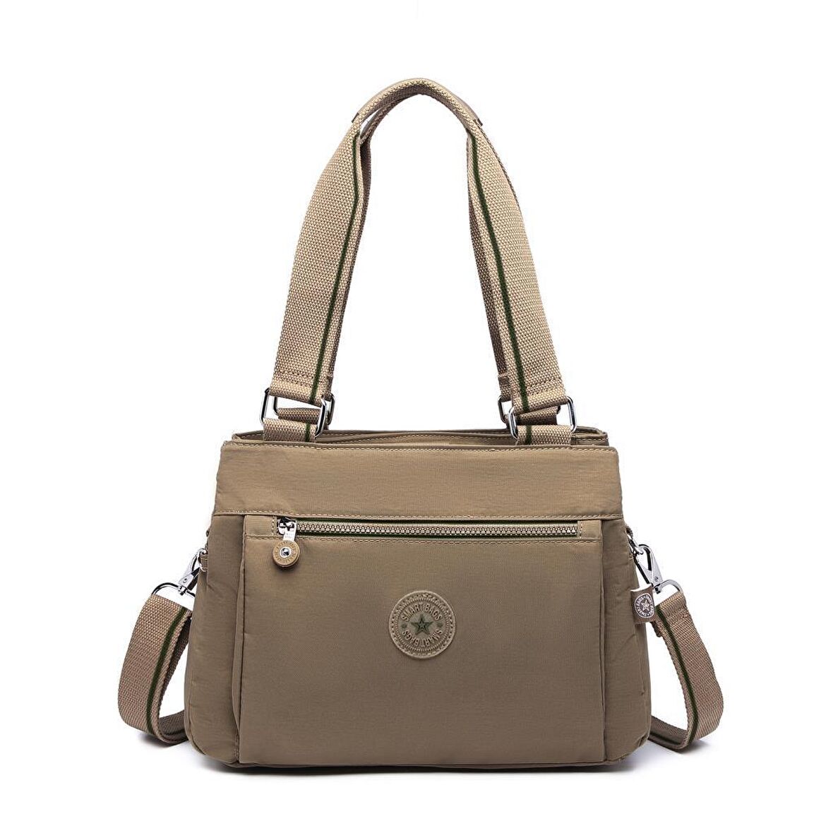 Smart Bags Kadın Omuz Çantası Krinkıl Kumaş 1125 A.Kahve