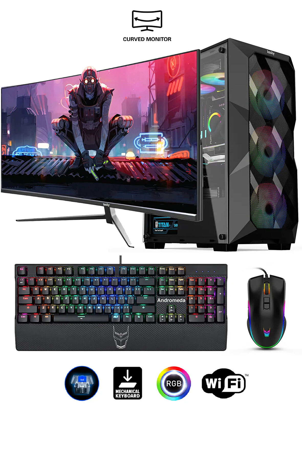 Mintra Onix Y I7-10700f 16GB 512GB M.2 Nvme RX 580 8GB 27" 165hz Oyuncu Masaüstü Bilgisayarı