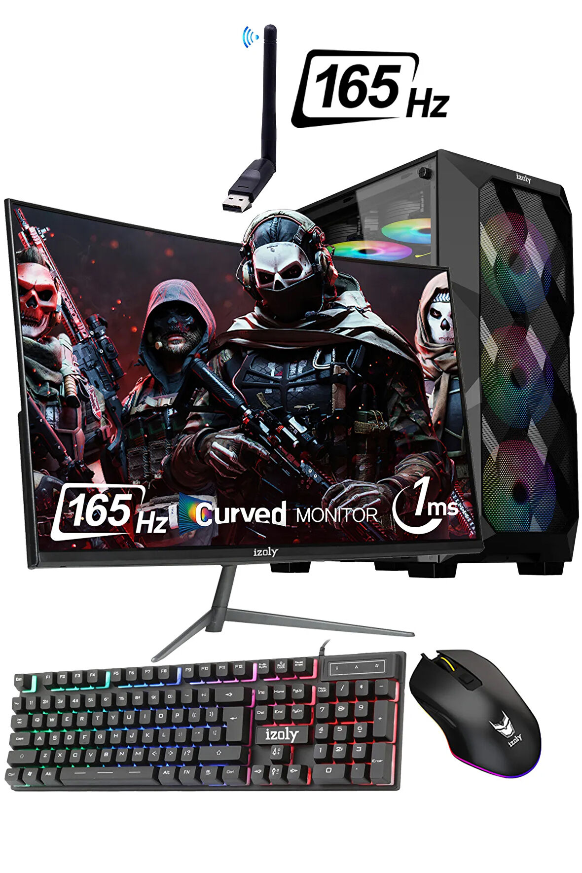 Mintra Numel X I7-10700kf 16GB 256GB M.2 Nvme RX 580 8GB 24" 165hz Oyuncu Masaüstü Bilgisayarı