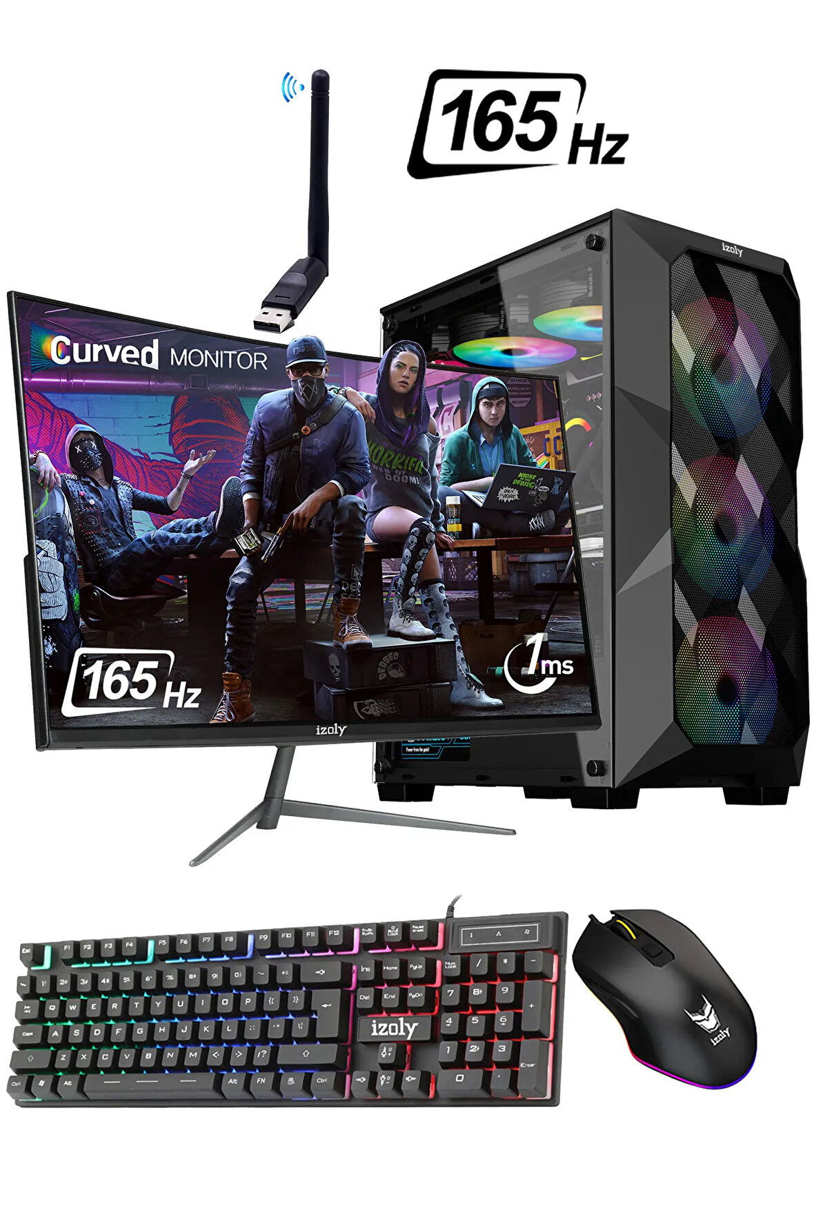 Mintra Granbull X I5-12400f 16GB 256GB M.2 Nvme Gtx1660s 6GB 24" 165hz Oyuncu Masaüstü Bilgisayarı