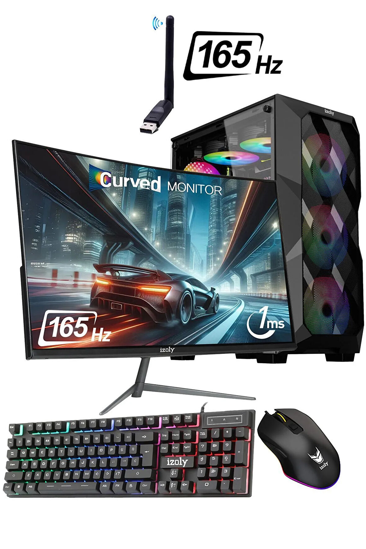 Mintra Flygon X I3-12100f 16GB 256GB M.2 Nvme Rtx 2060s 8GB 24" 165hz Oyuncu Masaüstü Bilgisayarı