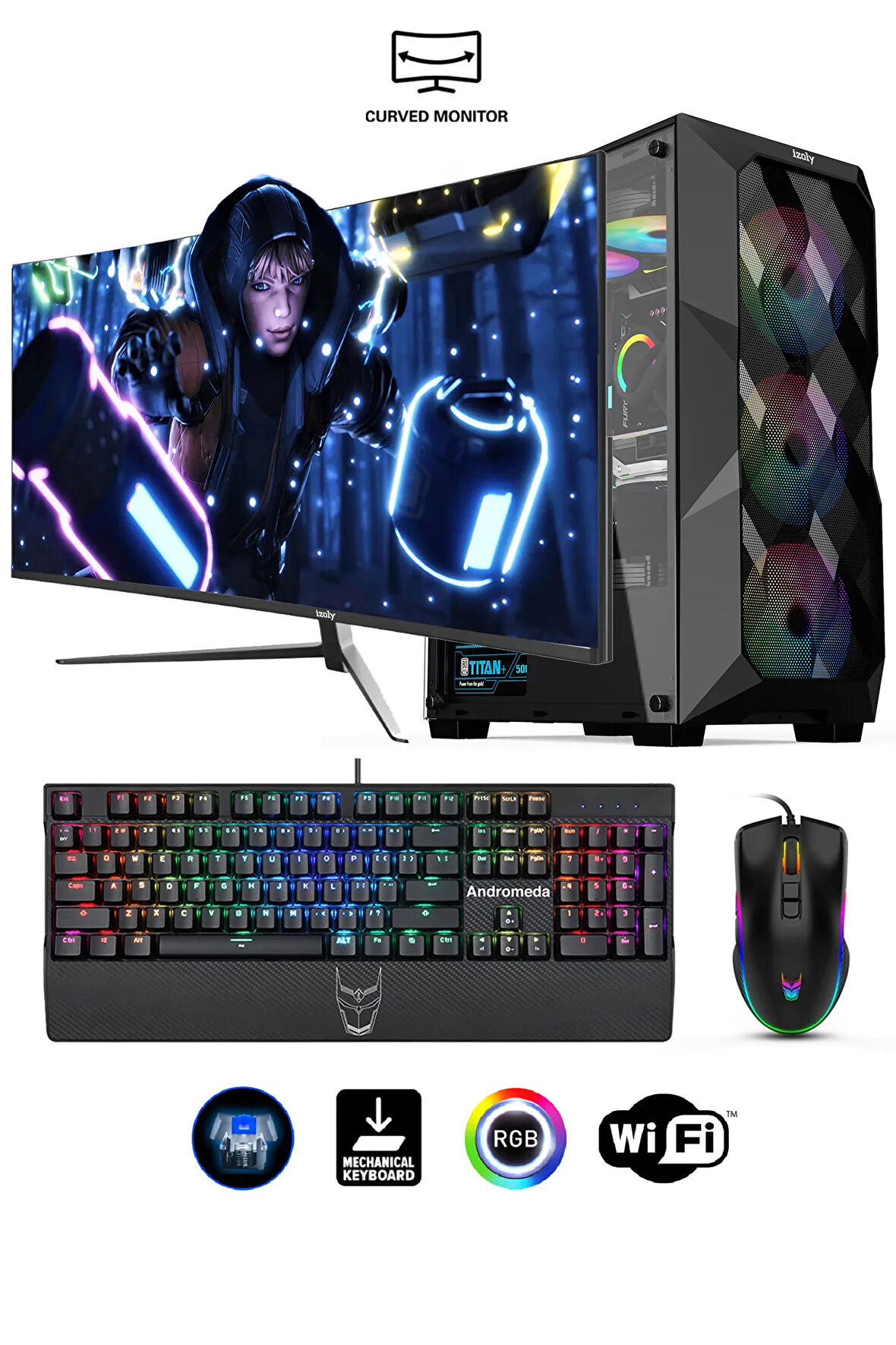 Mintra Cleffa Y I3-10100f 16GB 256GB M.2 Nvme Rtx 2060s 8GB 27" 165hz Oyuncu Masaüstü Bilgisayarı